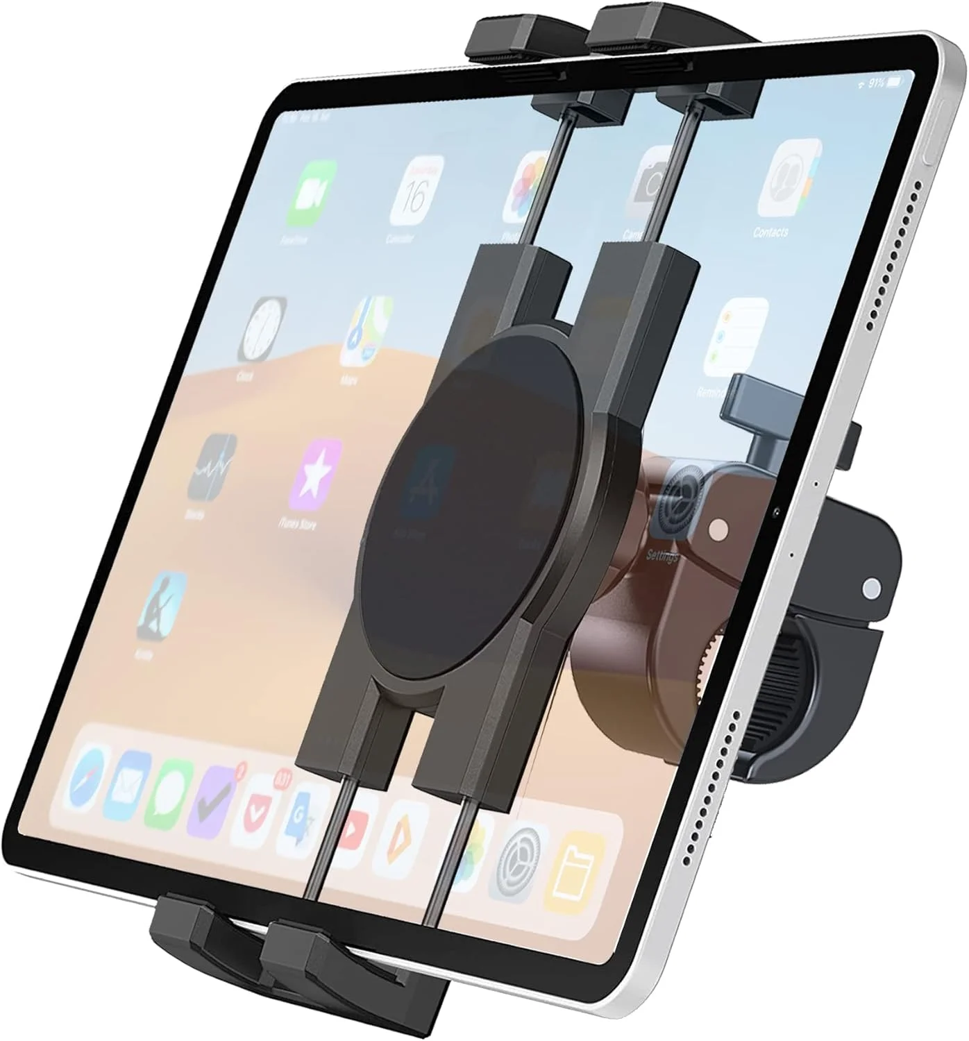 پایه نگهدارنده تبلت، پایه تبلت برای دوچرخه ثابت باشگاه، تردمیل، دوچرخه اسپینینگ، پایه گیره فرمان برای دوچرخه ثابت، کالسکه، سازگار با آیپد پرو، مینی، ایر، آیفون 4.7 تا 13 اینچی