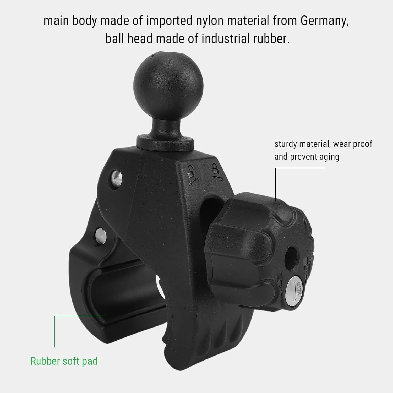 پایه گیره ای بزرگ و مقاوم Jiawu با نگهدارنده توپی برای تبلت مسیریابی خودران، دکمه ضد سرقت مقاوم در برابر سایش، روکش مات، پد لاستیکی نرم