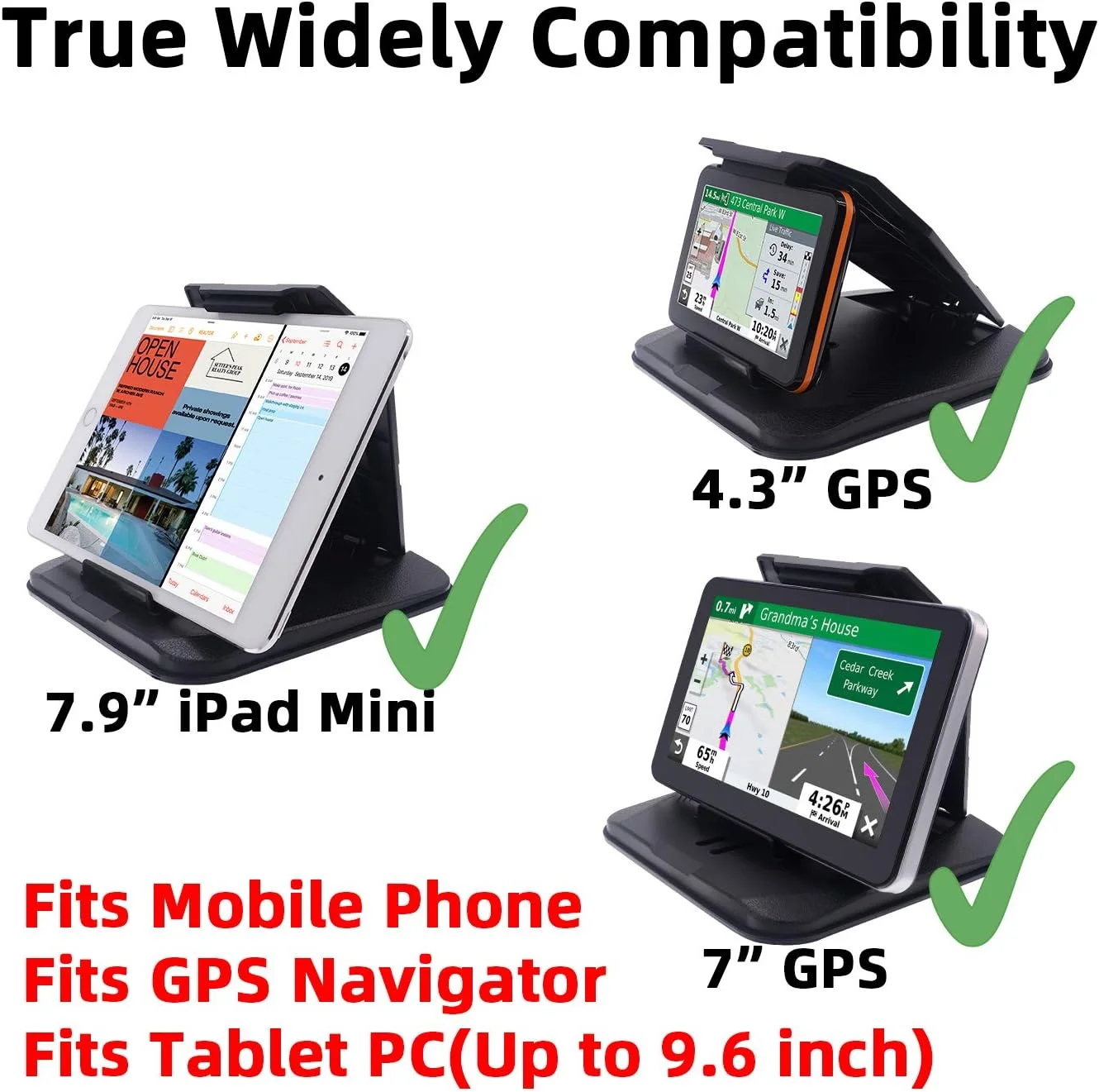 پایه نگهدارنده داشبوردی GPS - نگهدارنده جهانی تلفن، تبلت و مسیریاب کامپیوتر برای Garmin Nuvi Tomtom iPhone iPad Galaxy Yoga Android مناسب برای GPS و تلفن هوشمند 4.3 تا 9.6 اینچی پایه نگهدارنده داشبوردی GPS - نگهدارنده جهانی تلفن، تبلت و مسیریاب کامپیوتر برای Garmin Nuvi Tomtom iPhone iPad Galaxy Yoga Android مناسب برای GPS و تلفن هوشمند 4.3 تا 9.6 اینچی
