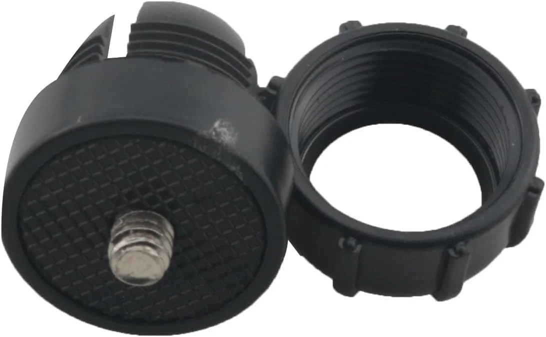 دو عدد اتصال دهنده مشکی با رابط رزوه ای 1/4 اینچ (تقریباً 0.6 سانتی متر)، سازگار با اتصال دهنده سر کروی 17 میلی متری؛ آداپتور جهانی مناسب برای نصب تبلت، تلفن همراه، دوربین، دستگاه های GPS و غیره.