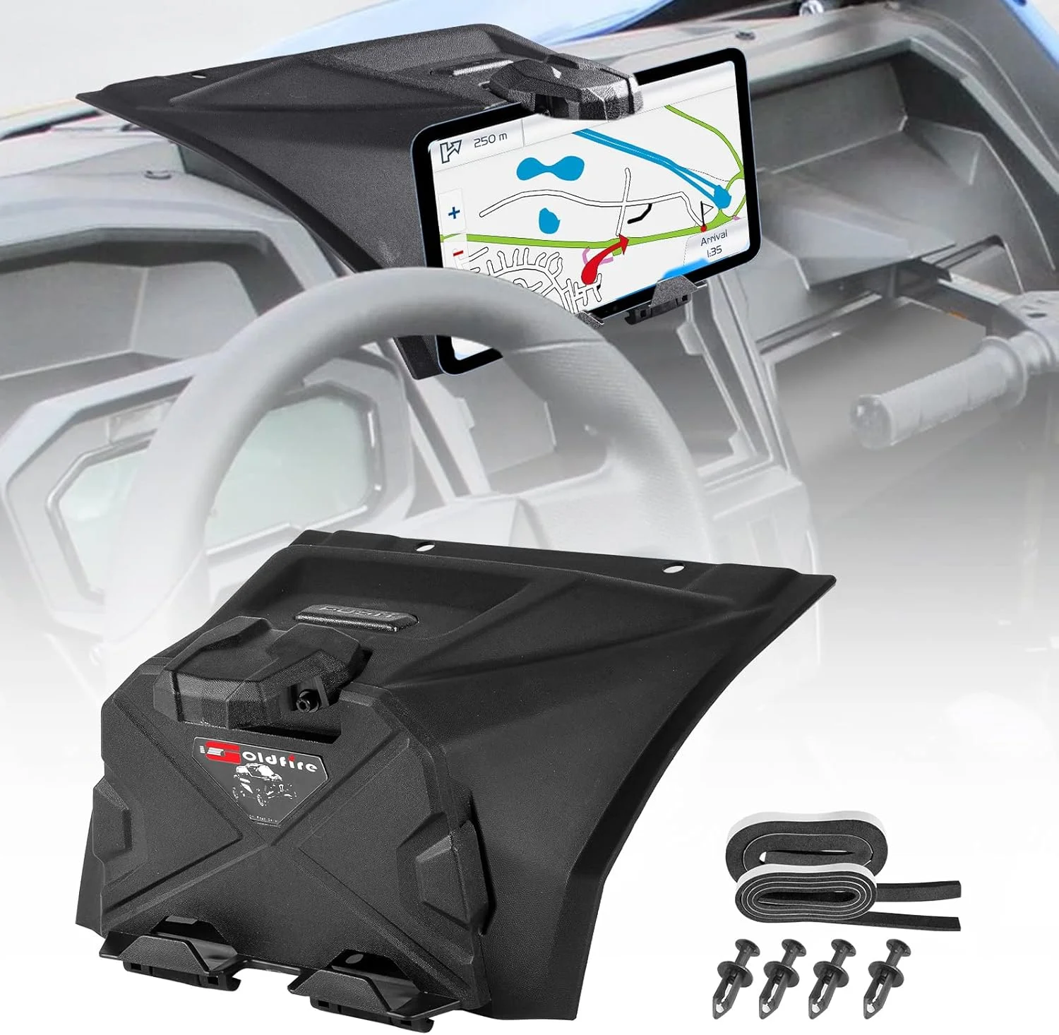 نگهدارنده تبلت و تلفن همراه قابل تنظیم برای KRX 1000، پایه تبلت GPS برای UTV مناسب برای Kawasaki Teryx KRX 1000 مدل 2020-2023 به همراه جعبه نگهداری و سینی سازمان دهنده HDPE (مشکی) نگهدارنده تبلت و تلفن همراه قابل تنظیم برای KRX 1000، پایه تبلت GPS برای UTV مناسب برای Kawasaki Teryx KRX 1000 مدل 2020-2023 به همراه جعبه نگهداری و سینی سازمان دهنده HDPE (مشکی)