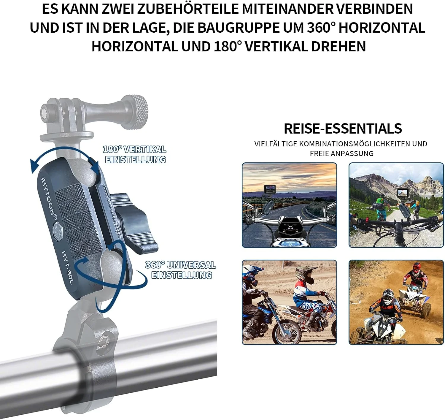 بازوی دو سوکته آلیاژ آلومینیوم سازگار با آداپتور توپی 1 اینچی سایز B