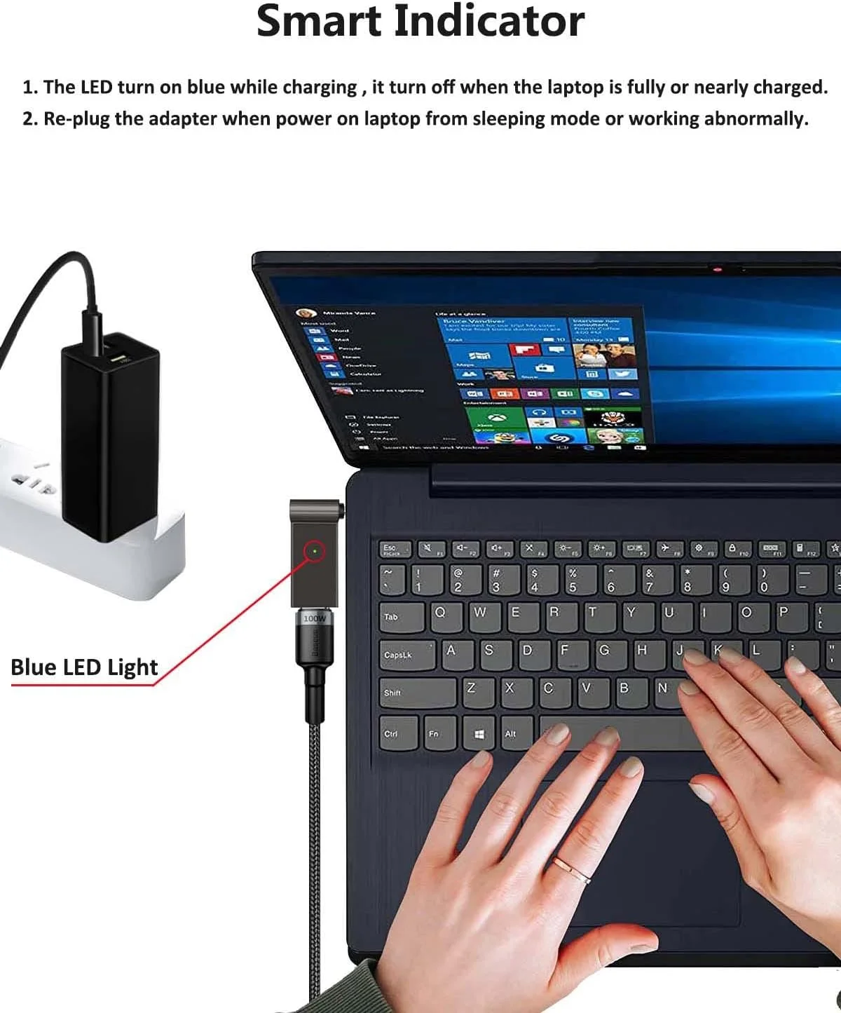 آداپتور شارژ لپ تاپ USB C به 5.5 میلی متر، تبدیل کننده مادگی Type C به نری DC 5.5 x 2.1mm، کانکتور جهانی شارژر برق 100W PD برای بسته باتری، روتر، MSI، Dell، HP، Acer، Toshiba