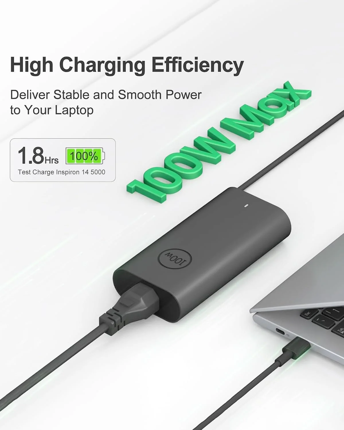 شارژر لپ تاپ 100 واتی USB C سازگار با Dell Latitude 5340 7640 7340 5440 XPS Precision 5680 3580 3581 Inspiron 14 16 Chromebook 3100 3380 5190 آداپتور برق Type C