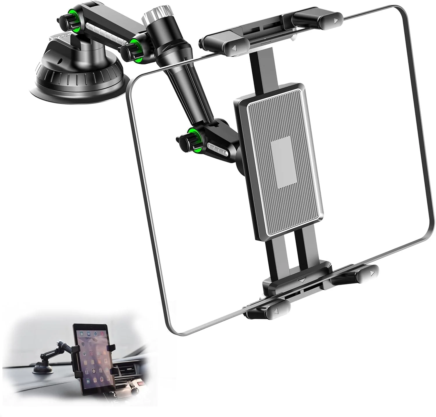 نگهدارنده تبلت و گوشی خودرو - نگهدارنده خودرو با قابلیت چرخش 360 درجه و تنظیم، مناسب برای تبلت، آیپد و آیفون 5 تا 13 اینچ نگهدارنده تبلت و گوشی خودرو - نگهدارنده خودرو با قابلیت چرخش 360 درجه و تنظیم، مناسب برای تبلت، آیپد و آیفون 5 تا 13 اینچ