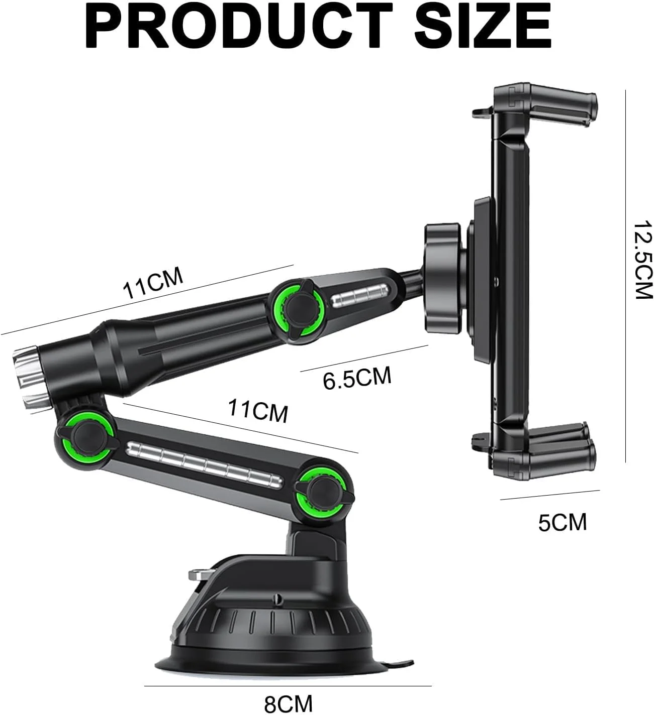 نگهدارنده تبلت و گوشی خودرو - نگهدارنده خودرو با قابلیت چرخش 360 درجه و تنظیم، مناسب برای تبلت، آیپد و آیفون 5 تا 13 اینچ