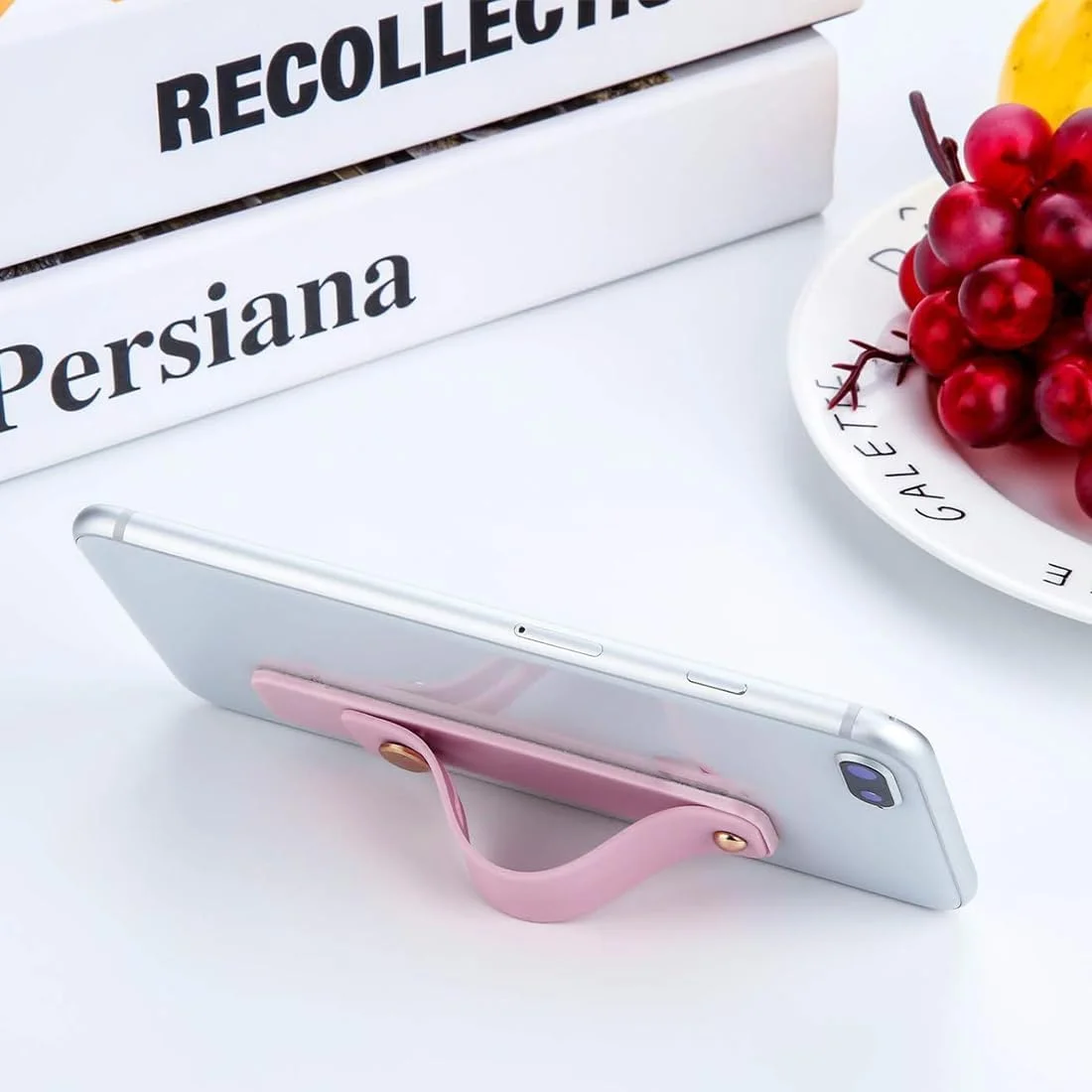 نگهدارنده بند دستی تبلت، گیره سبک وزن یک دستی با چسبندگی قوی، قابل تنظیم، صورتی