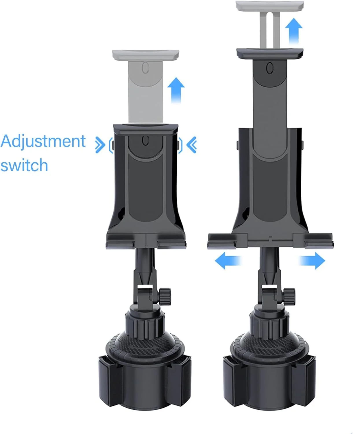 پایه نگهدارنده تبلت و گوشی موبایل داخل خودرو با بازوی قابل تنظیم، مناسب برای دستگاه های 4 تا 12.9 اینچ، قابل نصب روی دریچه هوا و جا لیوانی خودرو