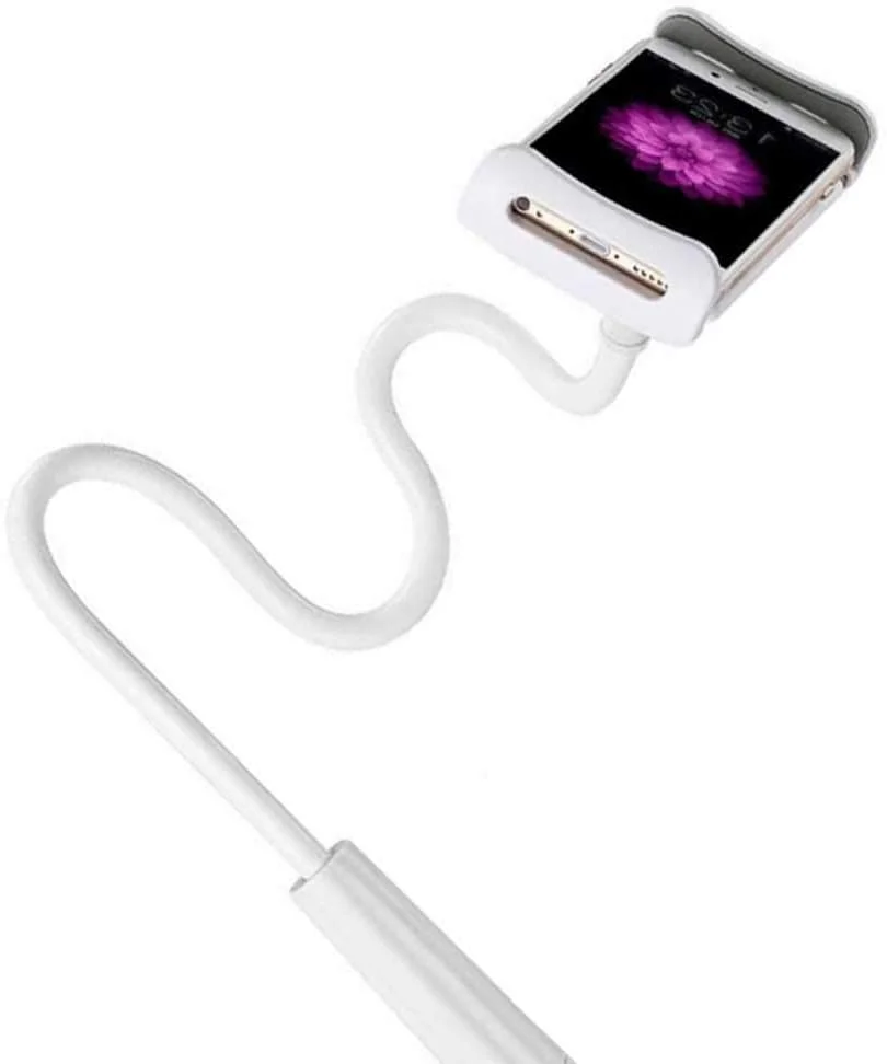 نگهدارنده تبلت و تلفن رومیزی Hegerby با گردن انعطاف پذیر، گیره تلفن همراه کنار تخت، سفید نگهدارنده تبلت و تلفن رومیزی Hegerby با گردن انعطاف پذیر، گیره تلفن همراه کنار تخت، سفید