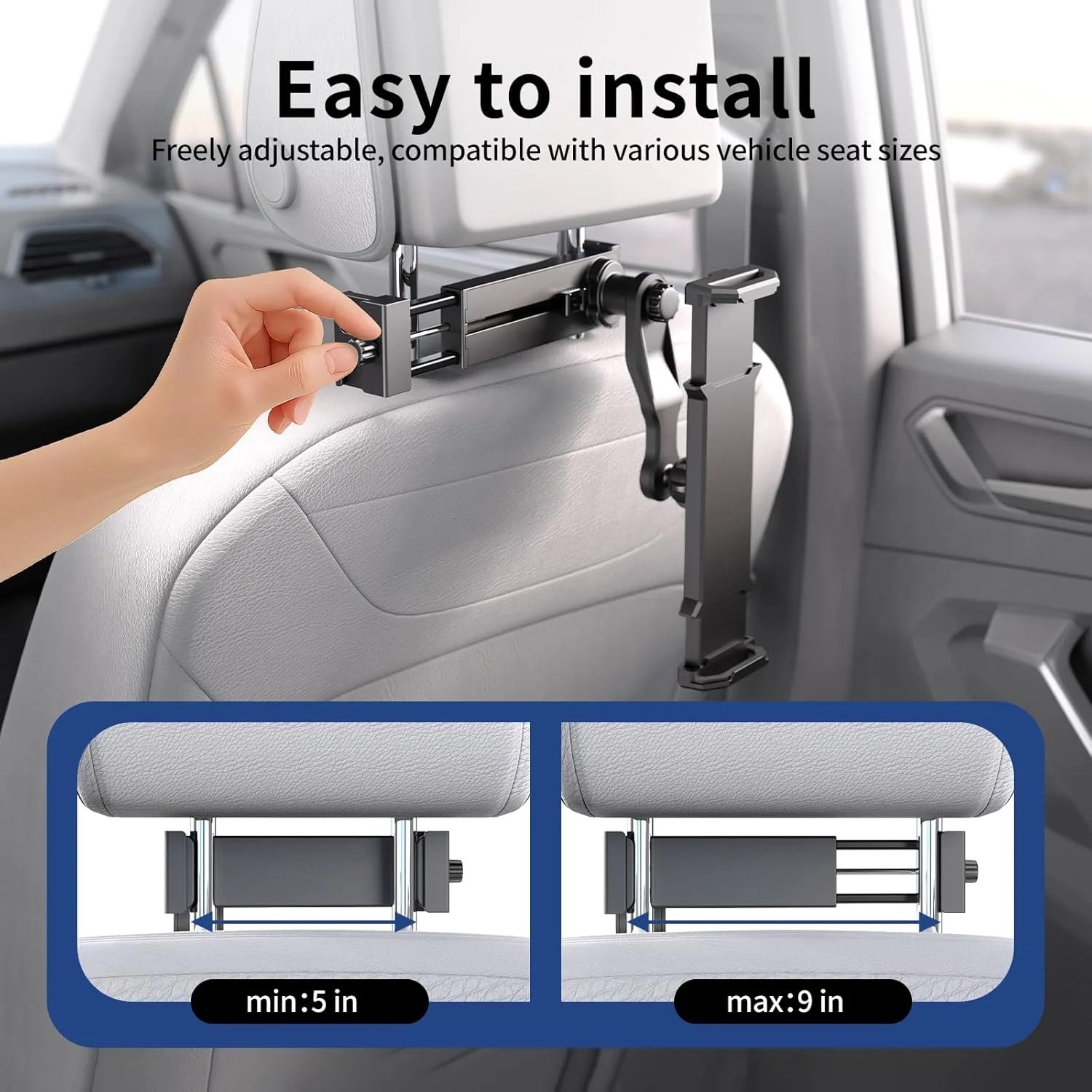 نگهدارنده تبلت پشت سری خودرو با قابلیت تنظیم ارتفاع، لوازم جانبی خودرو برای سفرهای جاده ای کودکان