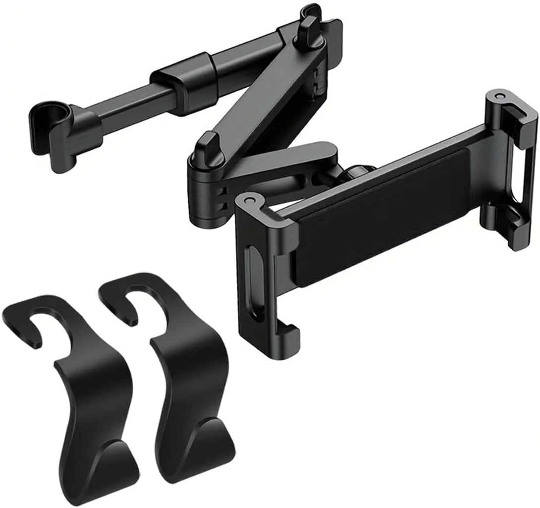 نگهدارنده تبلت برای پشت سری خودرو با بازوی قابل تنظیم، مناسب برای تبلت های 4.7 تا 11 اینچی مانند آیپد پرو، ایر، مینی، گلکسی، فایر، سامسونگ، آیفون و همه گوشی های هوشمند (ست مشکی)