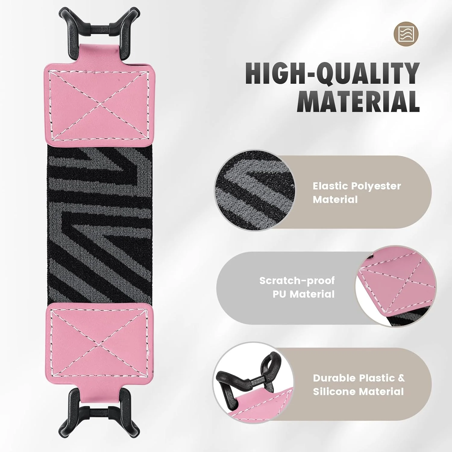 بند دستی ایمنی برای کتابخوان های الکترونیکی و تبلت های 6-8 اینچی، سازگار با Kindle/Kobo/Voyaga/E-Book Tablet، بند دستی چند منظوره با کشش بالا، نگهدارنده انگشتی سبک وزن، صورتی