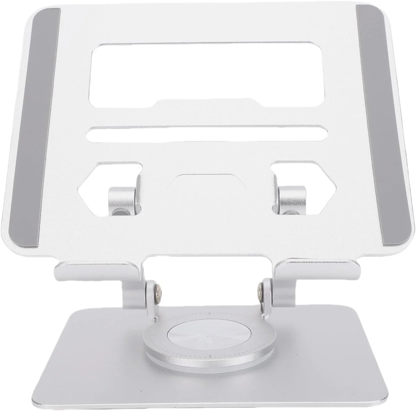 پایه تبلت فلزی GOWENIC با تهویه و پایه چرخان 360 درجه - پایه قابل تنظیم برای تبلت های 5.8 تا 12.9 اینچی - طراحی ارگونومیک برای تنظیمات رومیزی بدون لغزش برای تبلت و تلفن هوشمند شما (نقره ای)