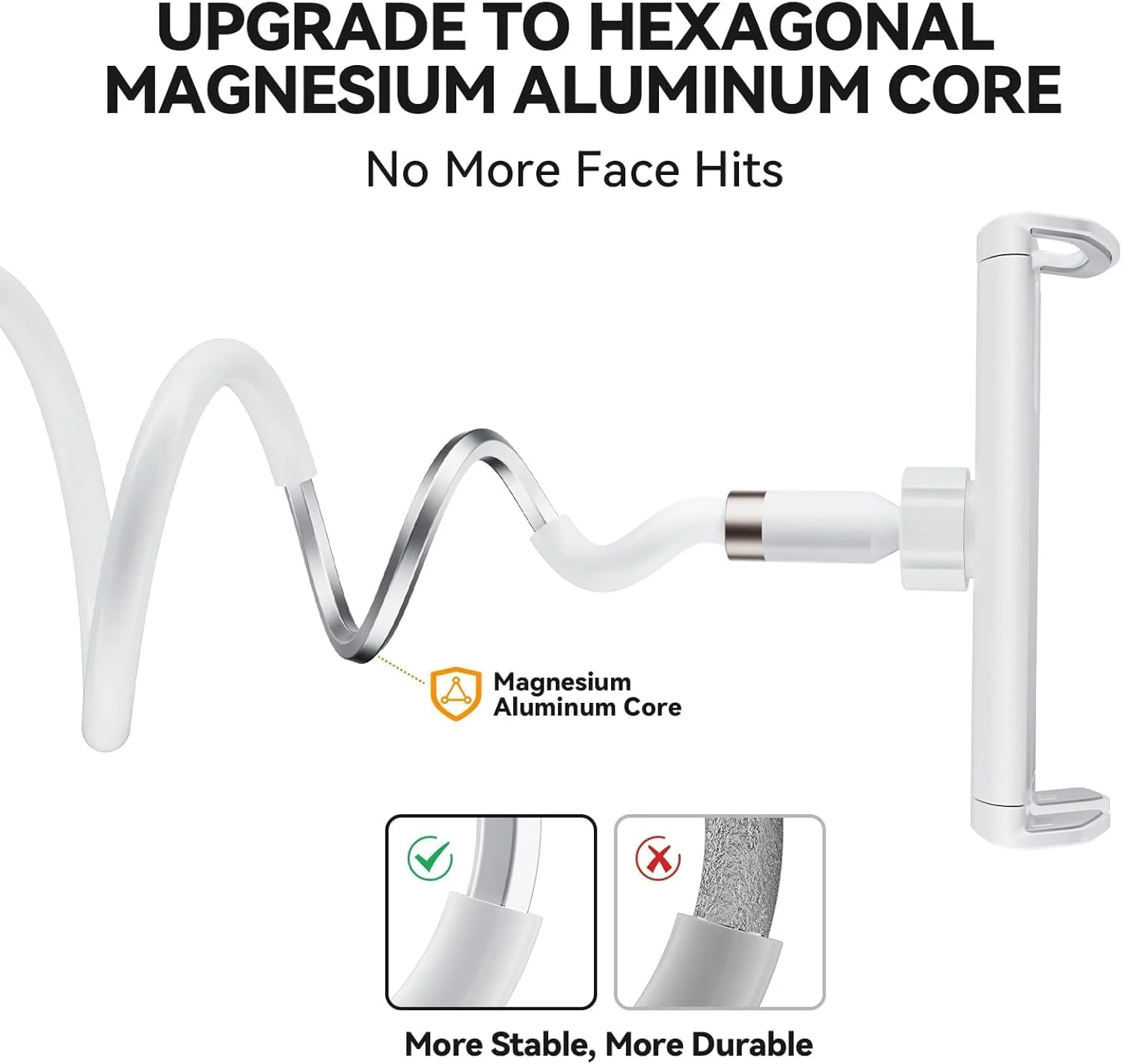 پایه تبلت گردن غازی، پایه تبلت جهانی - گیره بازوی منعطف 360 درجه برای تخت خواب مناسب برای آیپد/تلفن همراه/سوییچ/تبلت های گلکسی/کیندل فایر HD و غیره. طول کل 100 سانتی متر - سفید پایه تبلت گردن غازی، پایه تبلت جهانی - گیره بازوی منعطف 360 درجه برای تخت خواب مناسب برای آیپد/تلفن همراه/سوییچ/تبلت های گلکسی/کیندل فایر HD و غیره. طول کل 100 سانتی متر - سفید