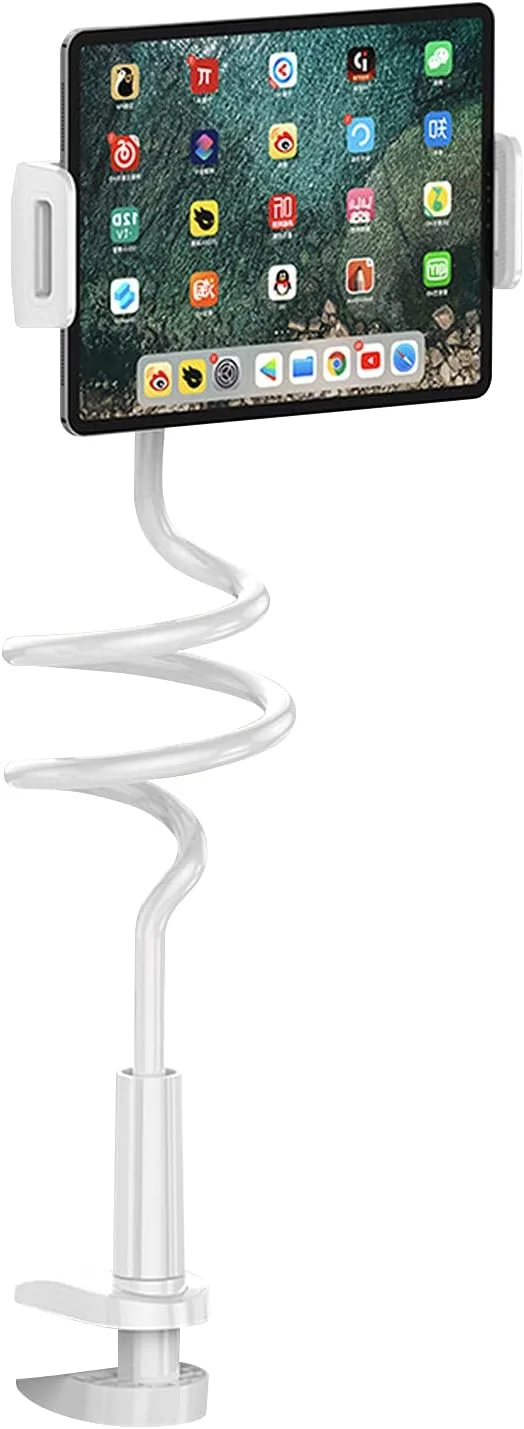 نگهدارنده تبلت و گوشی گردن غازی انعطاف پذیر با گیره، پایه دیواری تبلت، بازوی بلند مناسب برای آیپد و آیفون