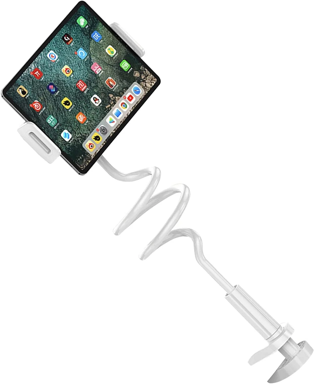 نگهدارنده تبلت و گوشی گردن غازی انعطاف پذیر با گیره، پایه دیواری تبلت، بازوی بلند مناسب برای آیپد و آیفون