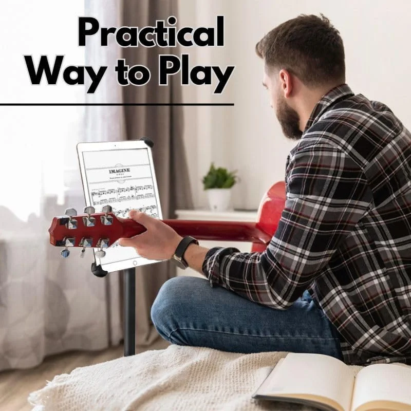 آداپتور تبلت یونیورسال بزرگ GRIFITI NOOTLE برای پایه میکروفون، مادگی 5/8 اینچ 27 به نری 1/4 اینچ 20، پایه تبلت با سر توپی کوچک برای تبلت های بزرگ و استاندارد و آیپدها با اندازه 9.5-14.5 اینچ - مشکی