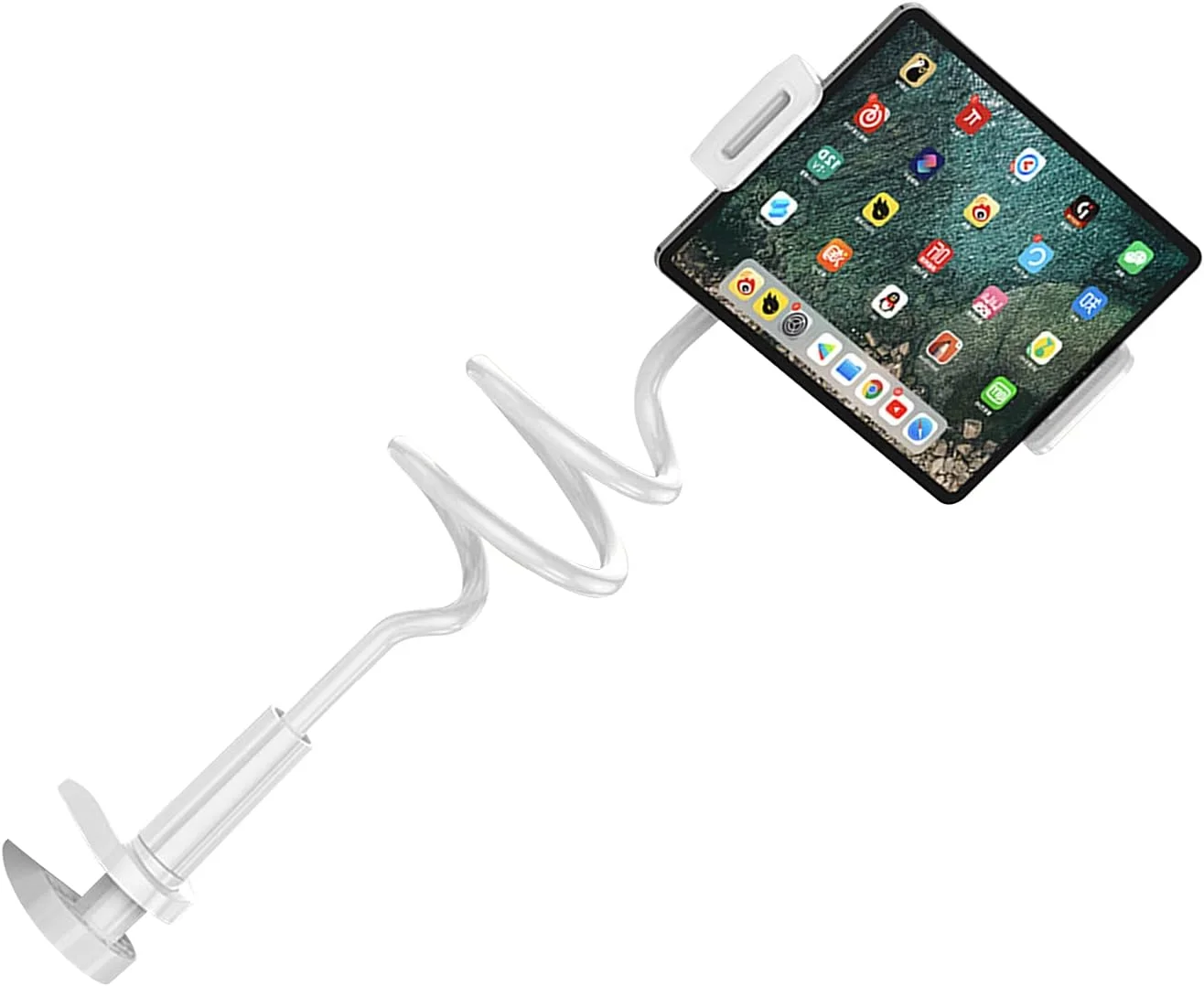 نگهدارنده تبلت و گوشی گردن غازی انعطاف پذیر با گیره، پایه دیواری تبلت، بازوی بلند مناسب برای آیپد و آیفون