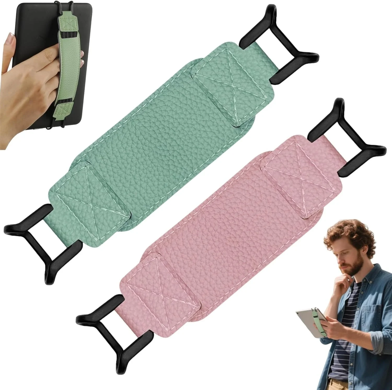 بند دستی ایمن تبلت 2 عددی، بند دستی نرم و جهانی برای تبلت کتابخوان الکترونیکی 6-8 اینچی، بند دستی با کشسانی بالا، نگهدارنده انگشتی سبک وزن چند منظوره، بند تبلت (صورتی، سبز) بند دستی ایمن تبلت 2 عددی، بند دستی نرم و جهانی برای تبلت کتابخوان الکترونیکی 6-8 اینچی، بند دستی با کشسانی بالا، نگهدارنده انگشتی سبک وزن چند منظوره، بند تبلت (صورتی، سبز)