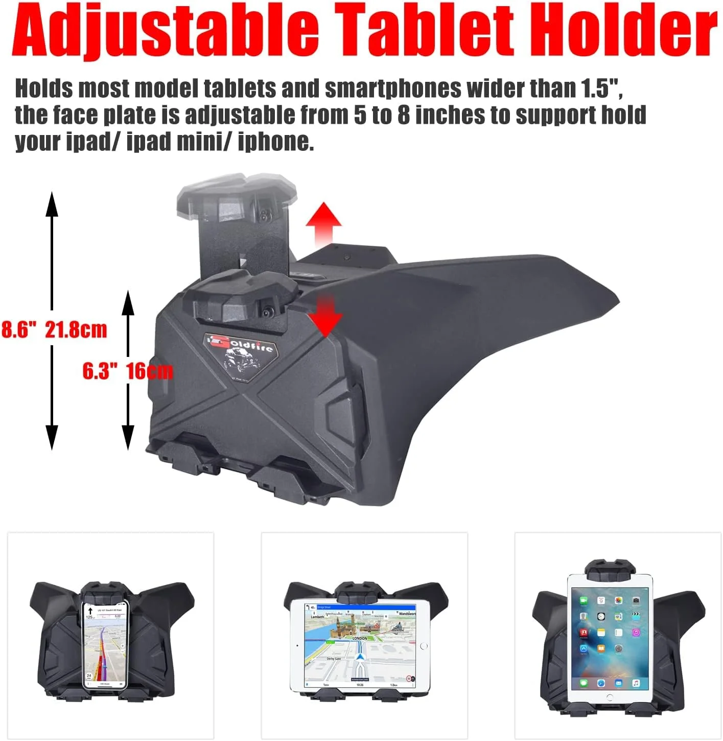 نگهدارنده دستگاه الکترونیکی Goldfire Commander، نگهدارنده تبلت GPS و تلفن همراه، جعبه ذخیره سازی مناسب برای لوازم جانبی Can am Maverick Trail Sport MAX Commander، جایگزین OEM #715005212