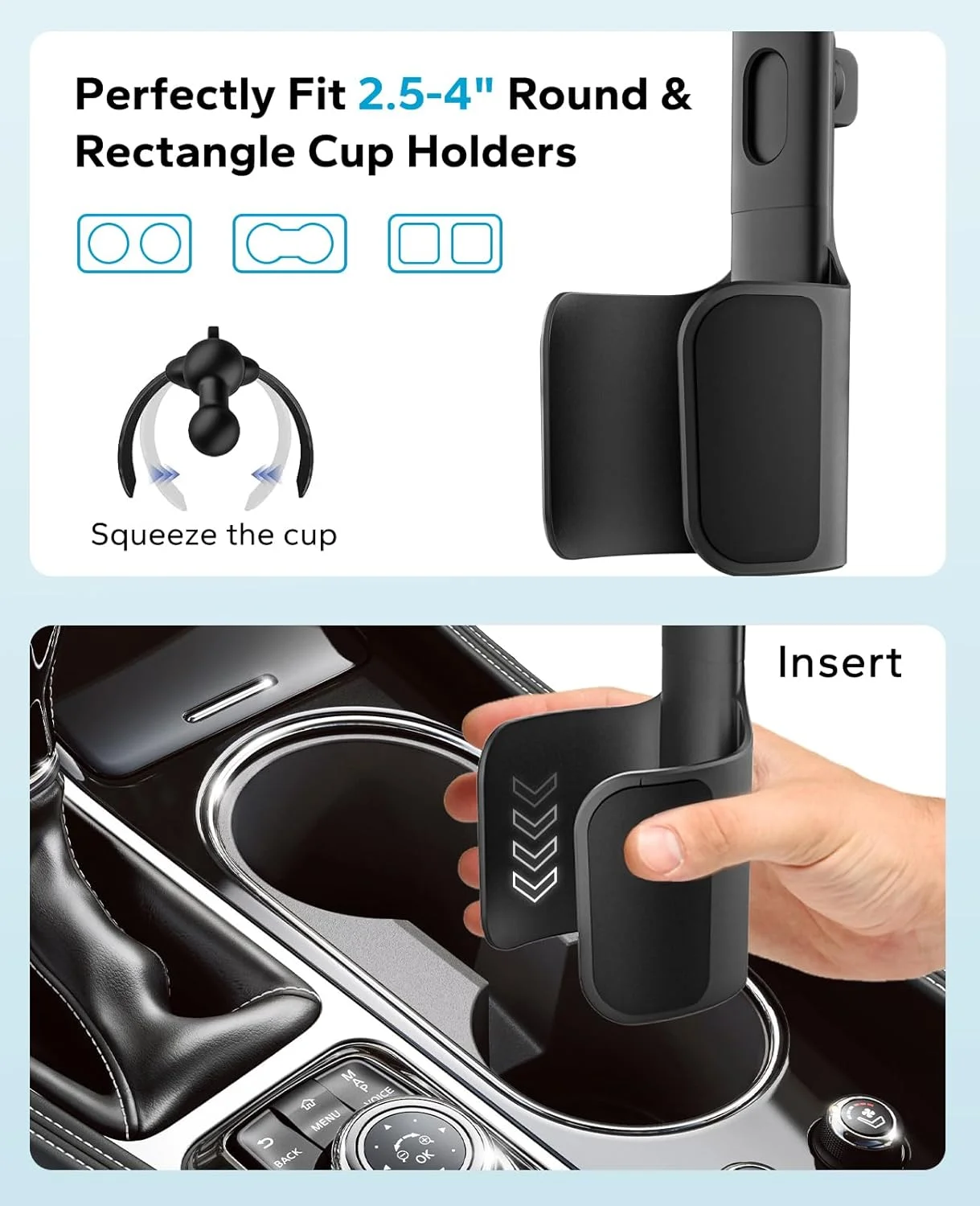 پایه نگهدارنده تبلت GDZN برای جا لیوانی خودرو - [مناسب برای بطری] پایه تبلت برای جا لیوانی خودرو/کامیون، پایه نگهدارنده محکم با بازوی قابل تنظیم برای آیپد پرو 12.9، گلکسی تب/زد فولد، دستگاه های 4.7-13 اینچی