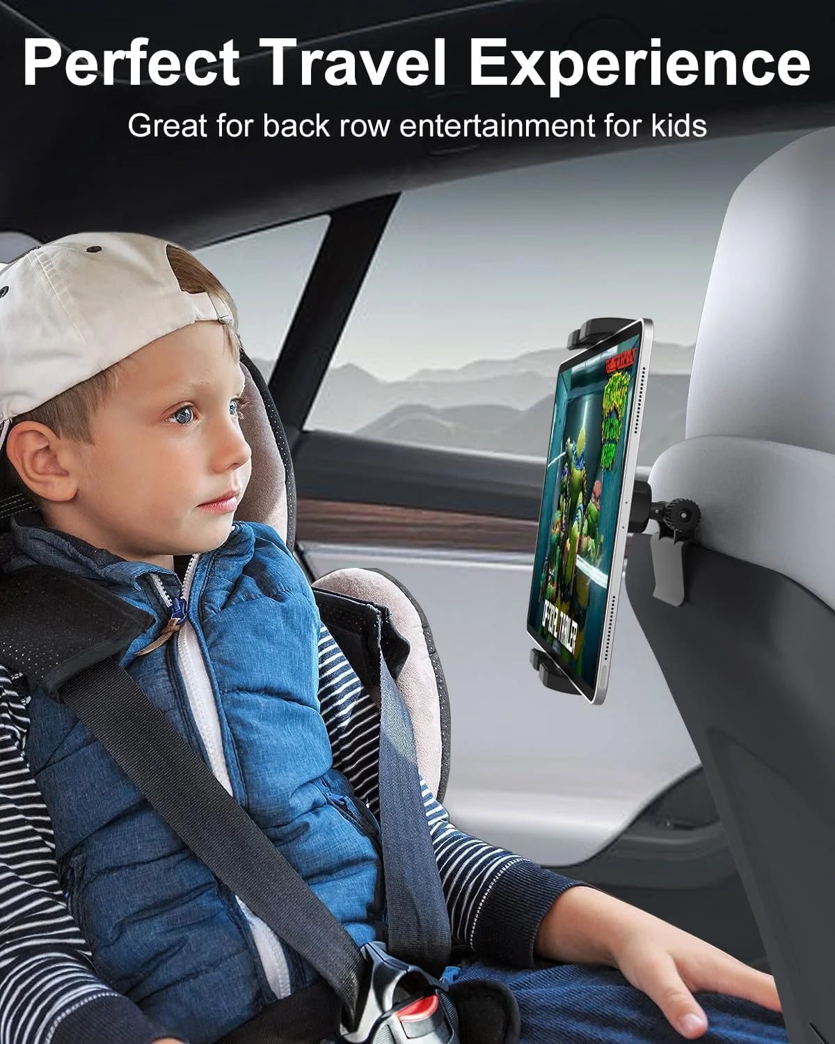 پایه نگهدارنده تبلت GDZN تسلا مدل 3 و Y، پایه پشت سری خودرو برای تسلا مدل 3 و Y، [نصب در 1 ثانیه] گیره نگهدارنده تبلت صندلی عقب تسلا برای آیپد پرو ایر مینی، گلکسی تب، فایر، دستگاه های 4-12.9 اینچی