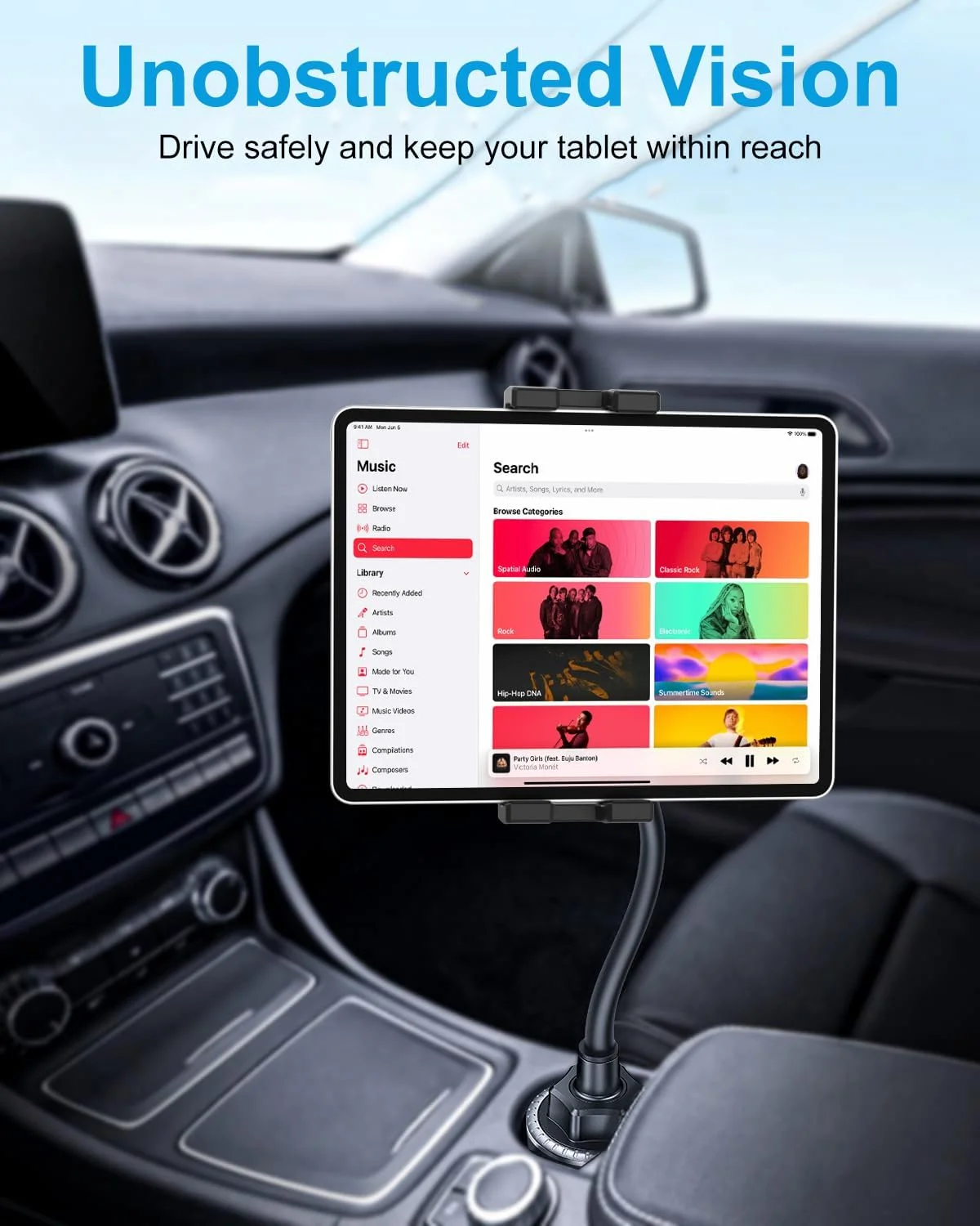 پایه نگهدارنده تبلت GDZN برای خودرو، پایه لیوانی تبلت خودرو، پایه نگهدارنده تبلت گردن غازی قابل تنظیم جهانی با چرخش 360 درجه برای تبلت های 4-11 اینچی آیپد پرو، گلکسی تب، زد فولد، فایر، تلفن پایه نگهدارنده تبلت GDZN برای خودرو، پایه لیوانی تبلت خودرو، پایه نگهدارنده تبلت گردن غازی قابل تنظیم جهانی با چرخش 360 درجه برای تبلت های 4-11 اینچی آیپد پرو، گلکسی تب، زد فولد، فایر، تلفن