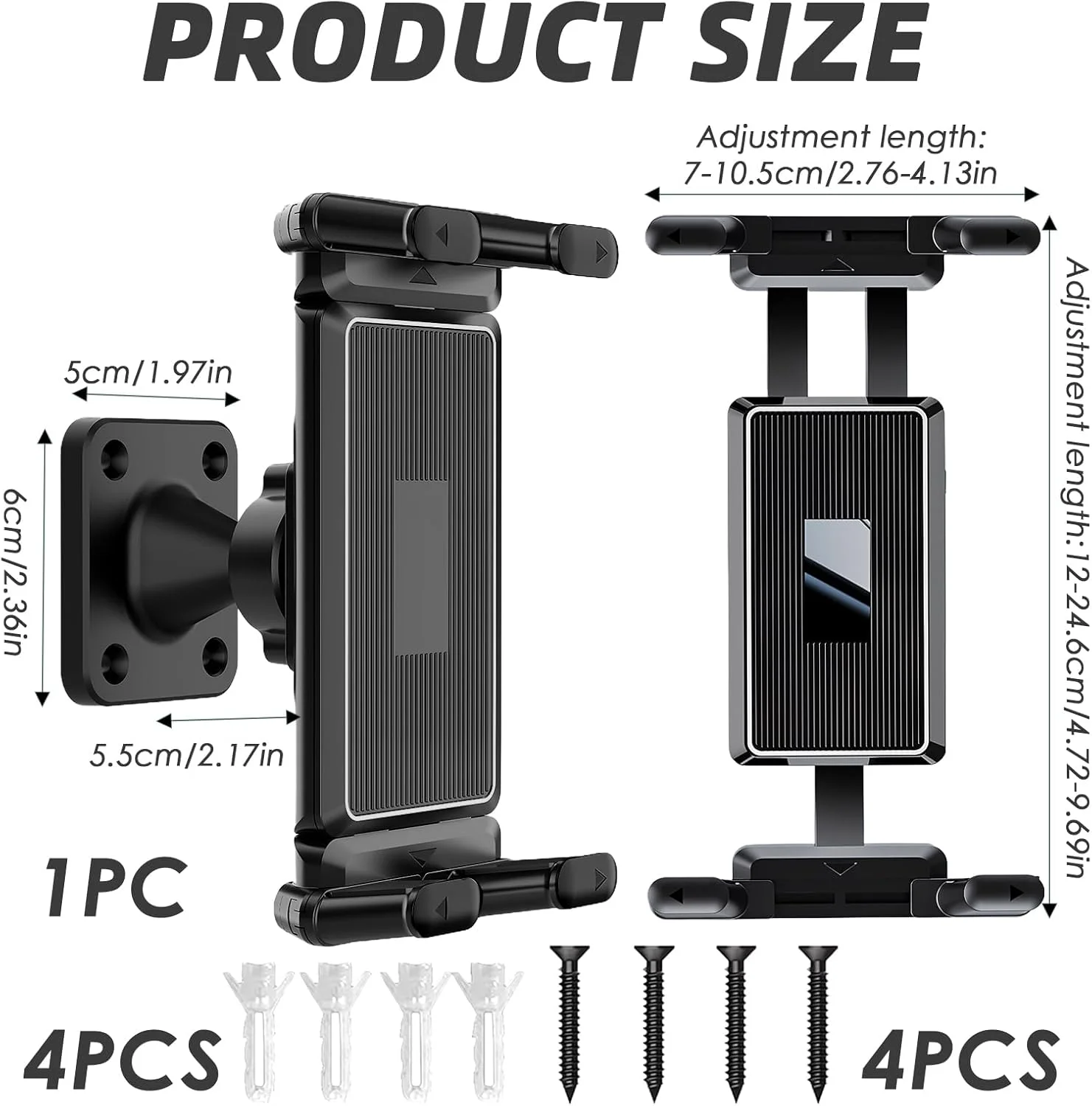 پایه دیواری تبلت، پایه دیواری آیپد جهانی با قابلیت تنظیم 360 درجه، نگهدارنده تبلت کاربردی برای تبلت‌ها، تلفن‌ها و کتابخوان‌های الکترونیکی 4.7 تا 13 اینچی، سازگار با آیپد، آیفون، گلکسی تب، کیندل و غیره
