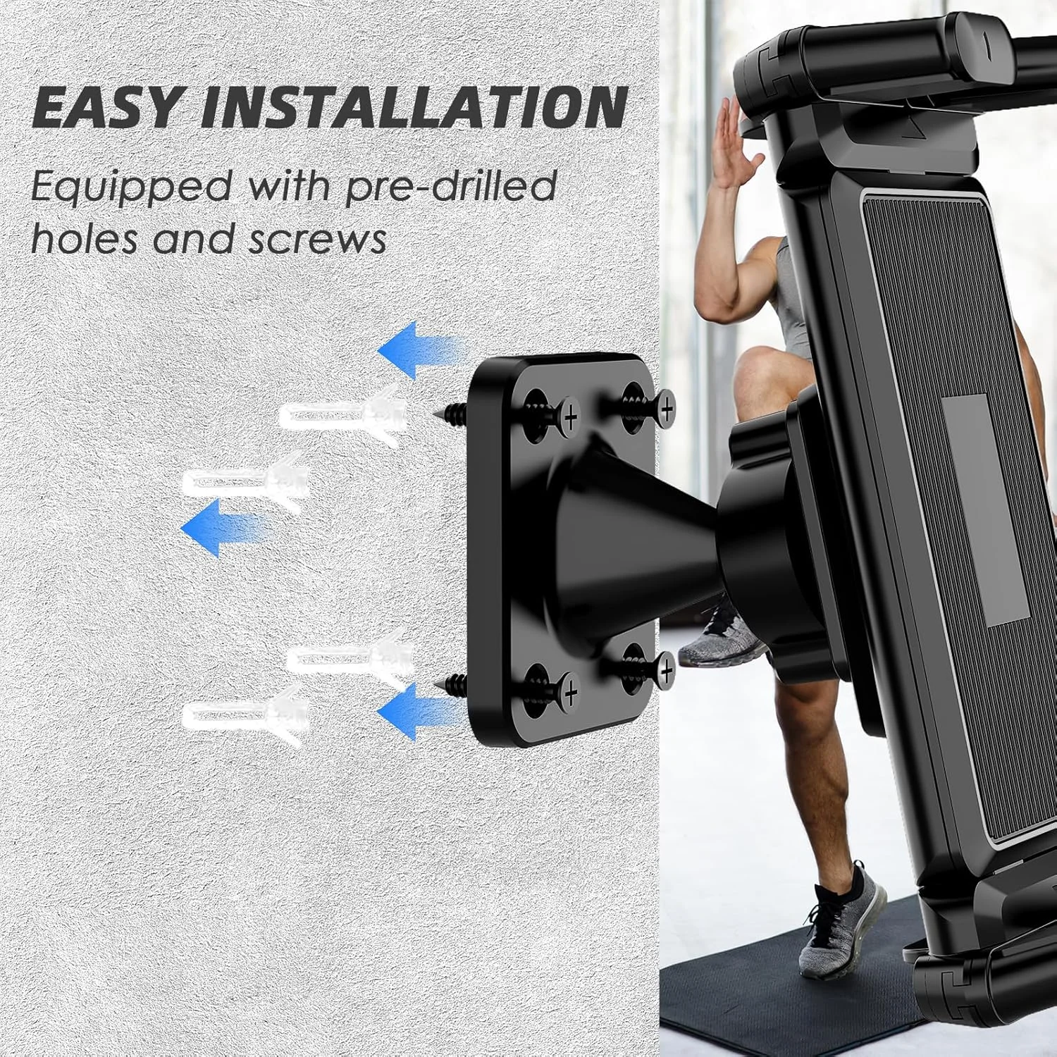 پایه دیواری تبلت، پایه دیواری آیپد جهانی با قابلیت تنظیم 360 درجه، نگهدارنده تبلت کاربردی برای تبلت‌ها، تلفن‌ها و کتابخوان‌های الکترونیکی 4.7 تا 13 اینچی، سازگار با آیپد، آیفون، گلکسی تب، کیندل و غیره