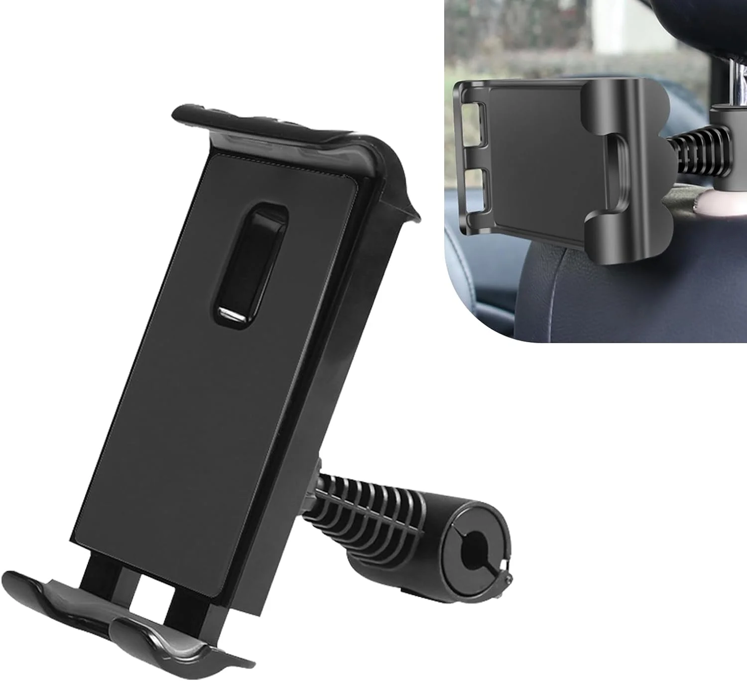نگهدارنده تبلت پشتی صندلی خودرو مناسب برای آیپد ۴ تا ۱۱ اینچی، ۴.۵۲ در ۴.۹۲ اینچ با قابلیت چرخش ۳۶۰ درجه، پایه نگهدارنده گوشی موبایل ABS ضد آب، نگهدارنده جهانی گوشی موبایل با نصب آسان (مشکی)