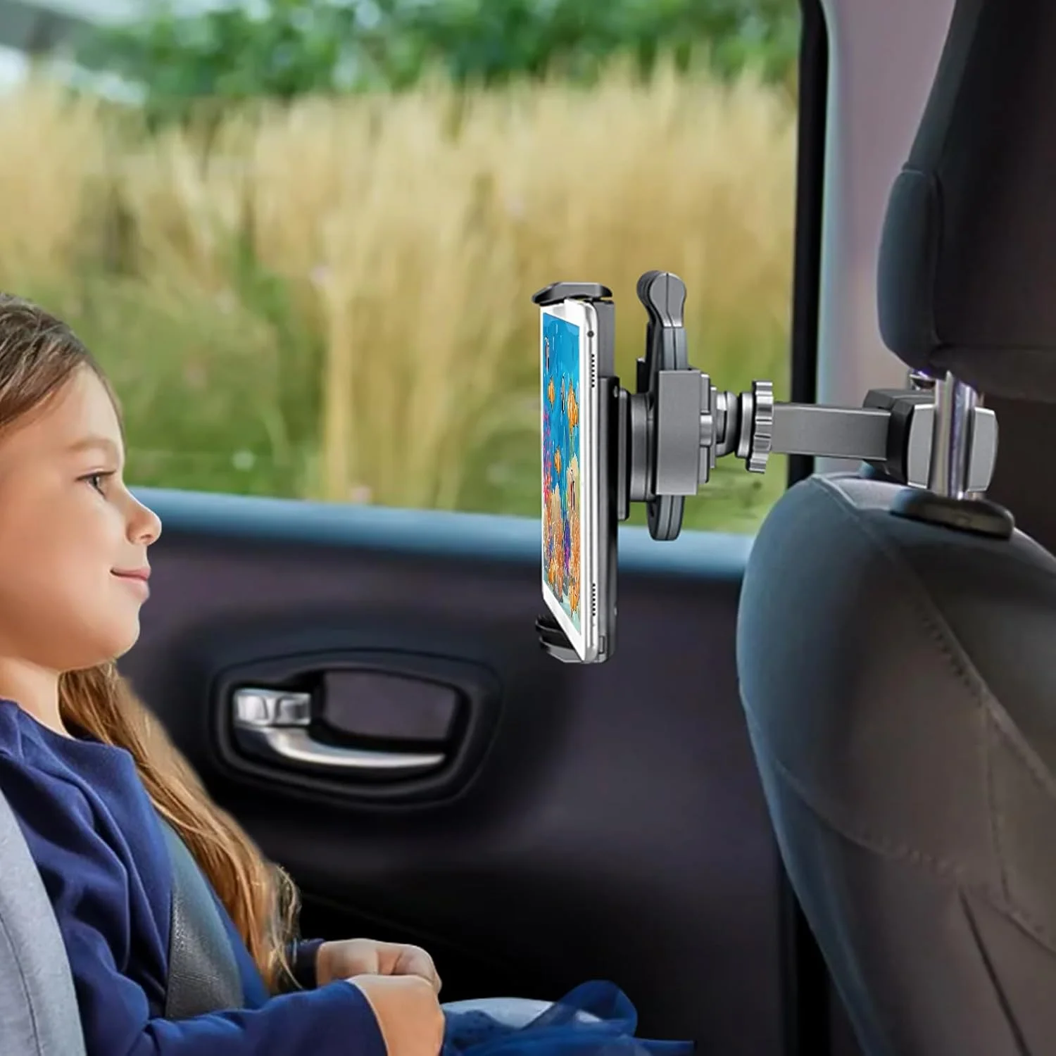نگهدارنده تبلت برای پشت سری خودرو، [3 در 1] پایه نگهدارنده تبلت ارتقا یافته برای صندلی عقب خودرو، لوازم ضروری سفر جاده ای خودرو، پایه نگهدارنده تبلت قابل تنظیم برای دستگاه های 5-12.9 اینچی