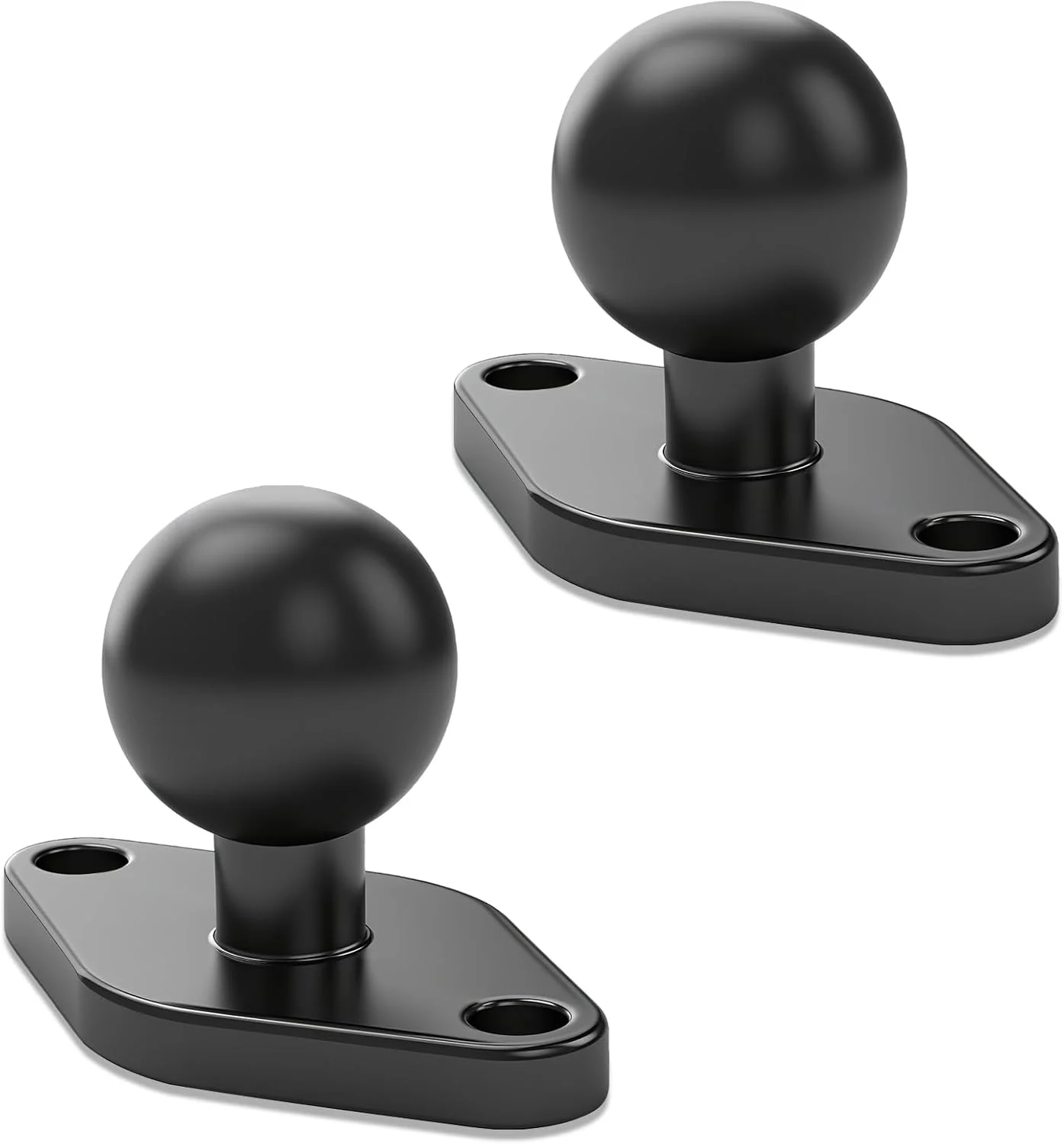 پایه توپی آلیاژ آلومینیوم، بسته 2 عددی، توپ 1 اینچی، طرح سوراخ AMPS استاندارد، سازگار با بازوی دوتایی