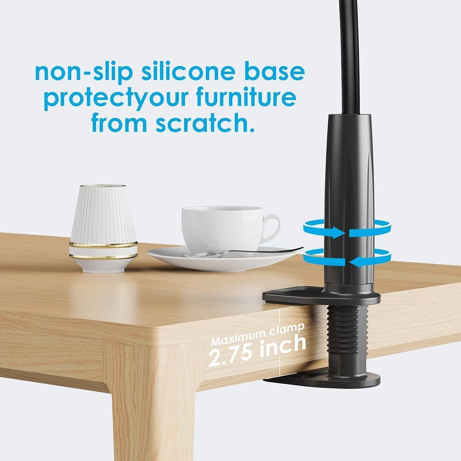 نگهدارنده تبلت، پایه بازوی منعطف برای تخت، گیره نگهدارنده تبلت با قابلیت تنظیم 360 درجه برای تلفن هوشمند، پایه تبلت جهانی برای میز، مطالعه، تماشای فیلم