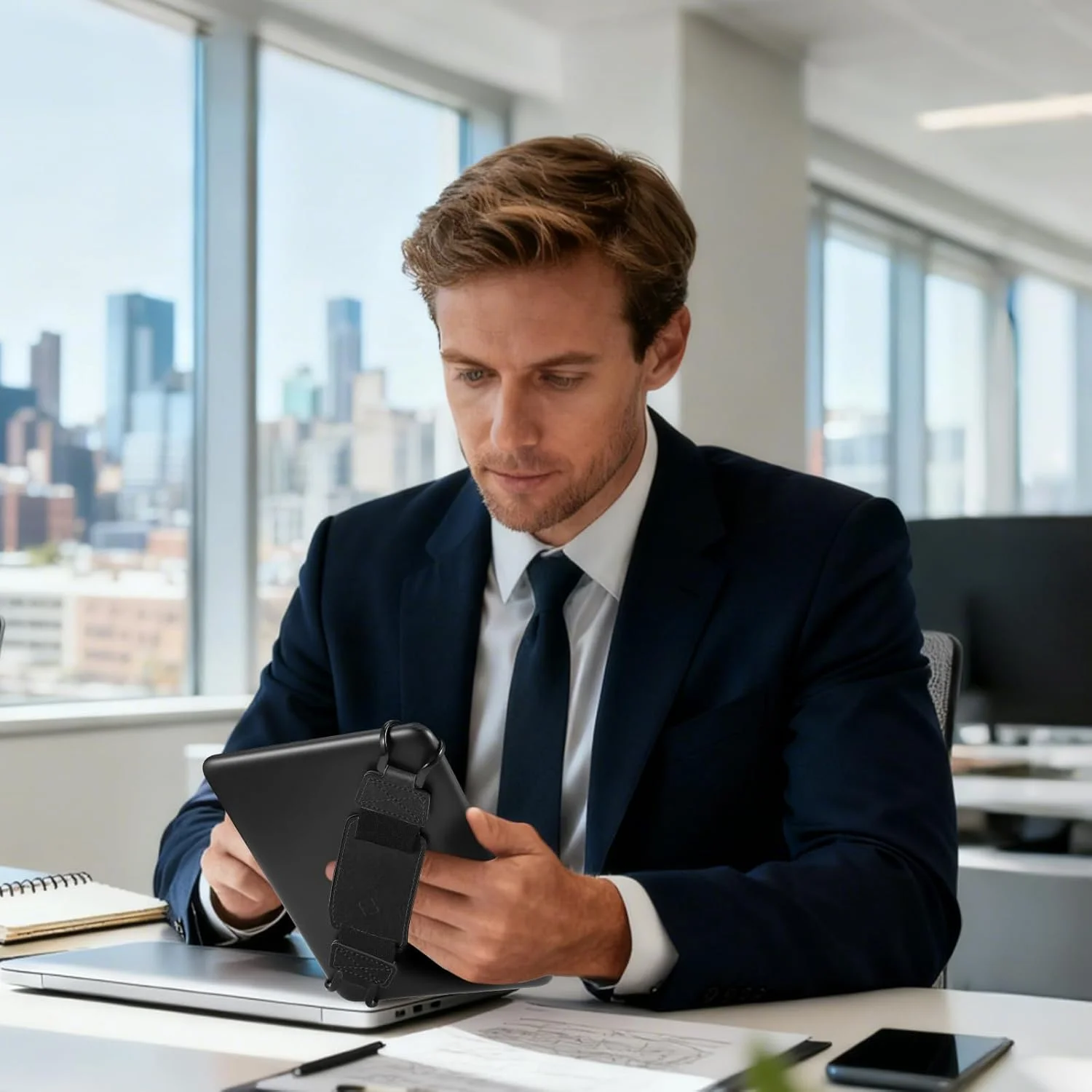 بند دستی Fintie برای کتابخوان های الکترونیکی 6-8 اینچی و تبلت های Fire - نگهدارنده انگشتی سبک وزن و ایمن با قابلیت ارتجاعی بالا برای تبلت های کتاب الکترونیکی 6-8 اینچی Kindle/Kobo/Voyaga/Lenovo/Sony (مشکی/سبز مریم گلی)