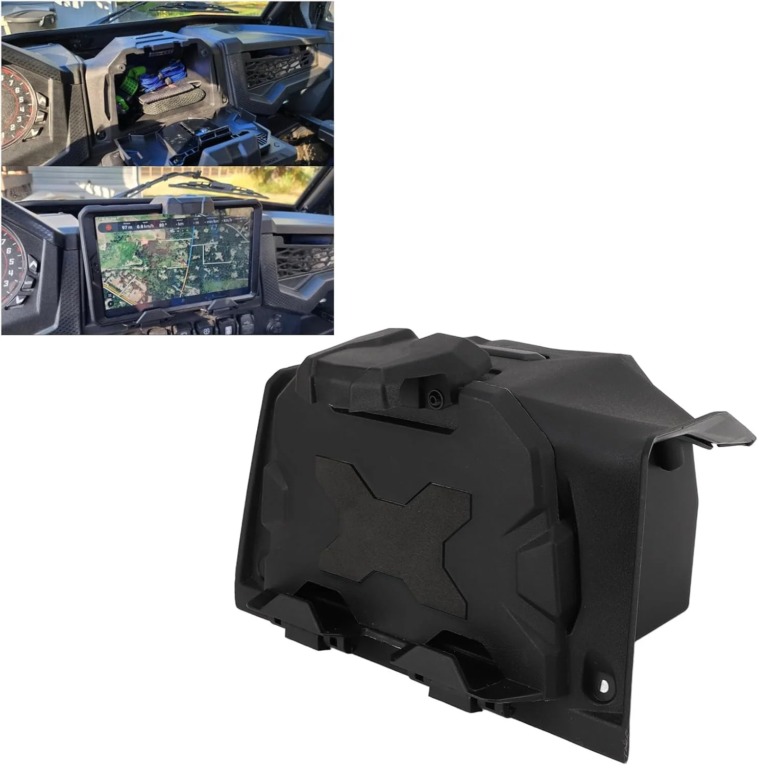 نگهدارنده تبلت Fabater برای Polaris XP 1000, XP 4 1000, XP 2019-2023، نگهدارنده تلفن تبلت با جعبه ذخیره سازی، نگهدارنده دستگاه الکترونیکی، جایگزین پایه تلفن GPS