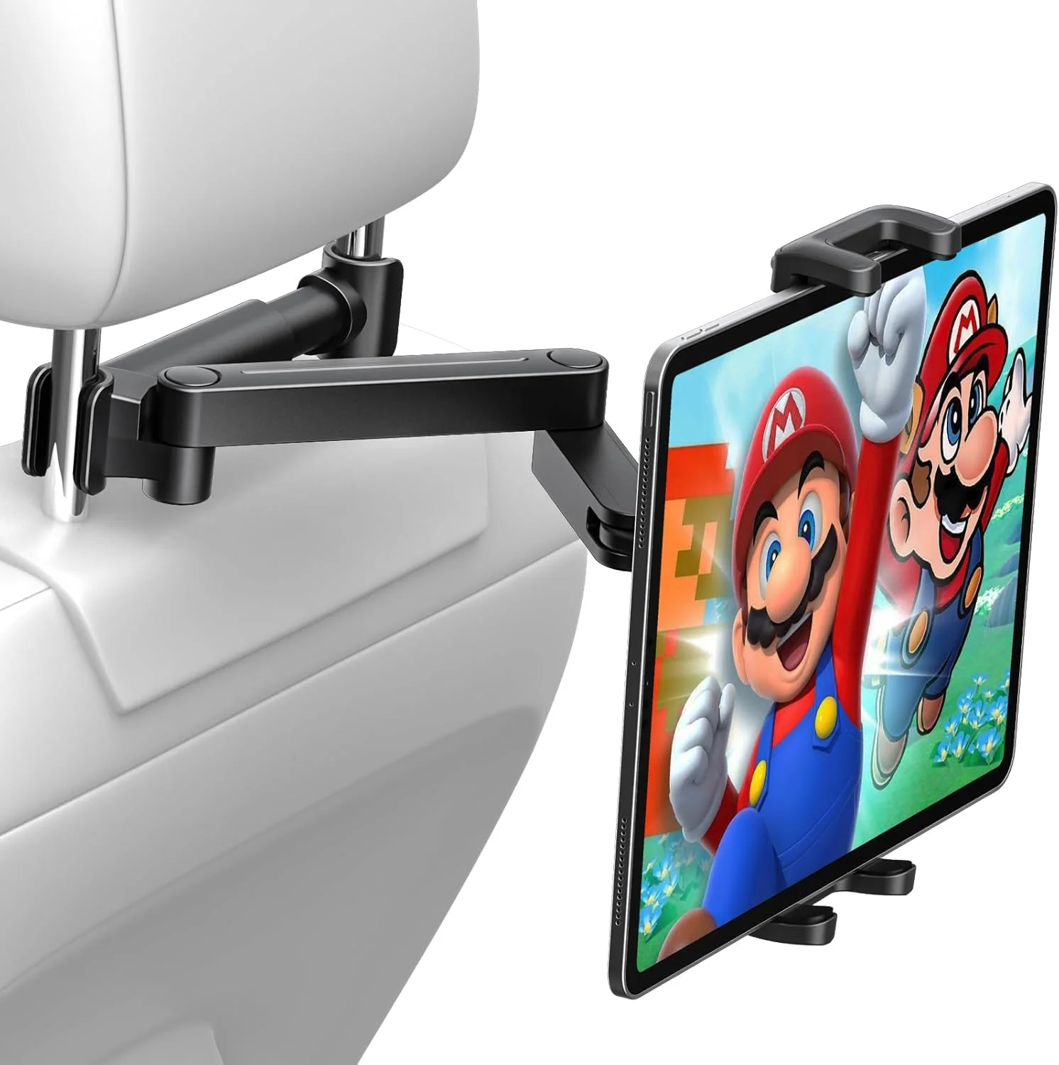 نگهدارنده تبلت صندلی خودرو EXSHOW، پایه نگهدارنده تلفن پشت سری با بازوی کشویی، پایه تبلت صندلی عقب خودرو برای آیپد پرو ایر مینی، گلکسی تب، آیفون، همه تلفن های هوشمند و تبلت های 4-11 اینچی