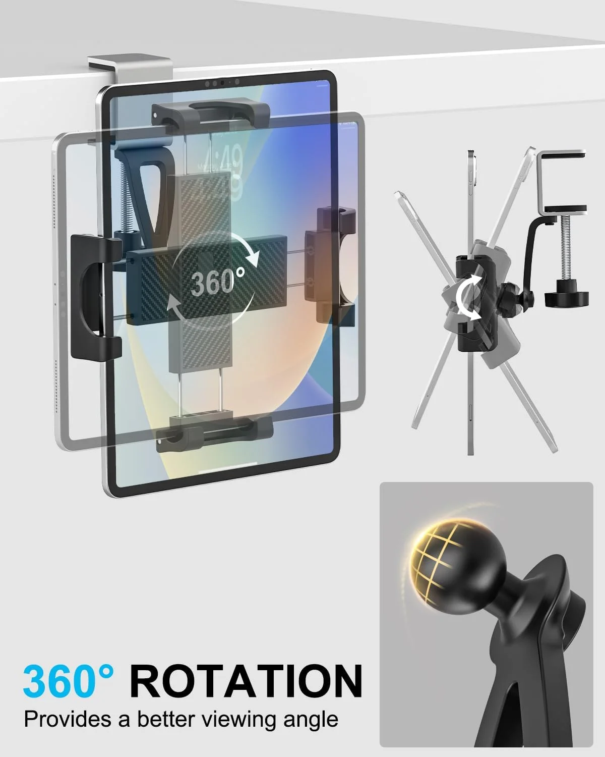 پایه تبلت و نگهدارنده گوشی یونیورسال EXSHOW با گیره برای قفسه میز