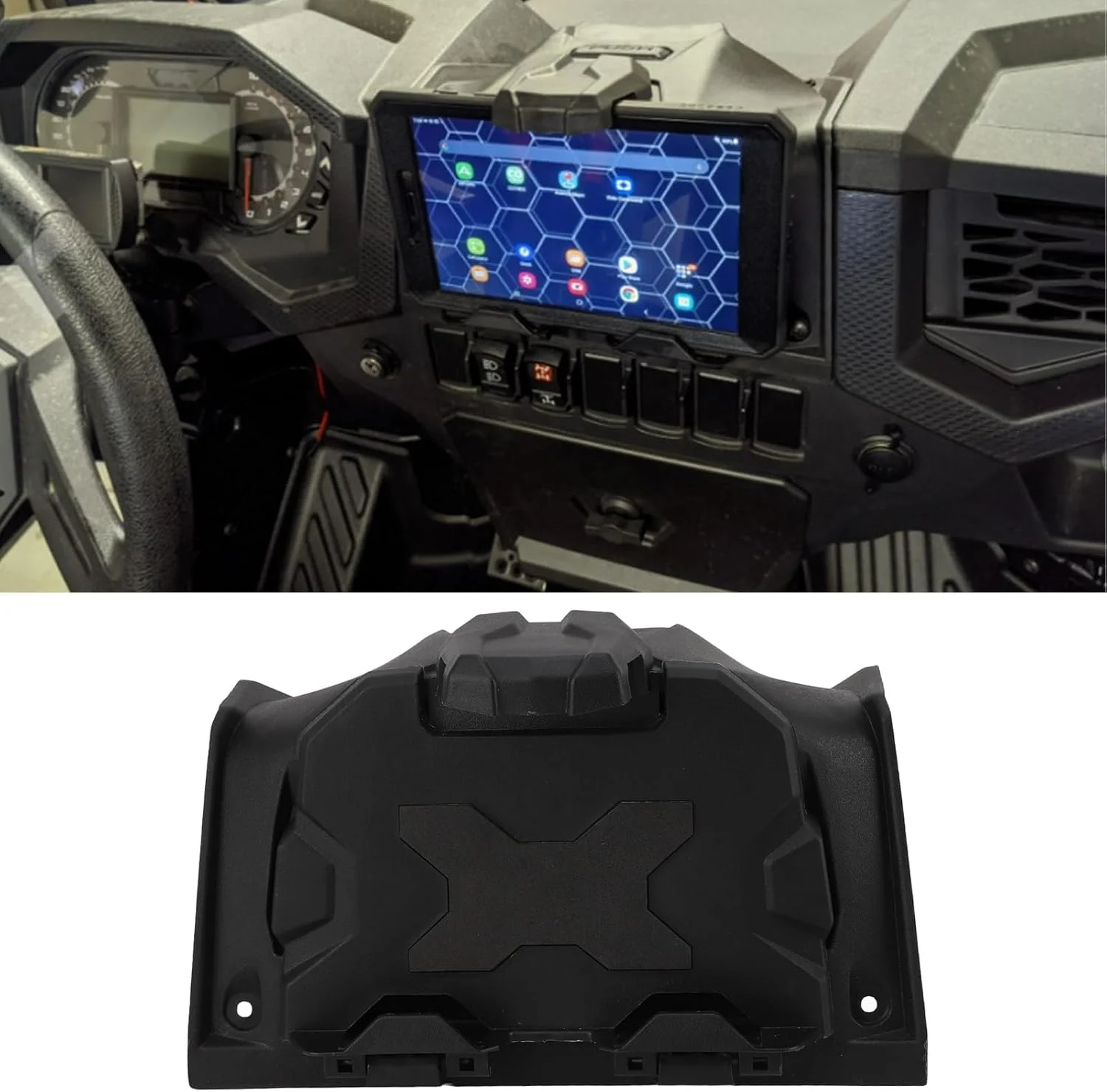 نگهدارنده تبلت Fabater برای Polaris XP 1000, XP 4 1000, XP 2019-2023، نگهدارنده تلفن تبلت با جعبه ذخیره سازی، نگهدارنده دستگاه الکترونیکی، جایگزین پایه تلفن GPS