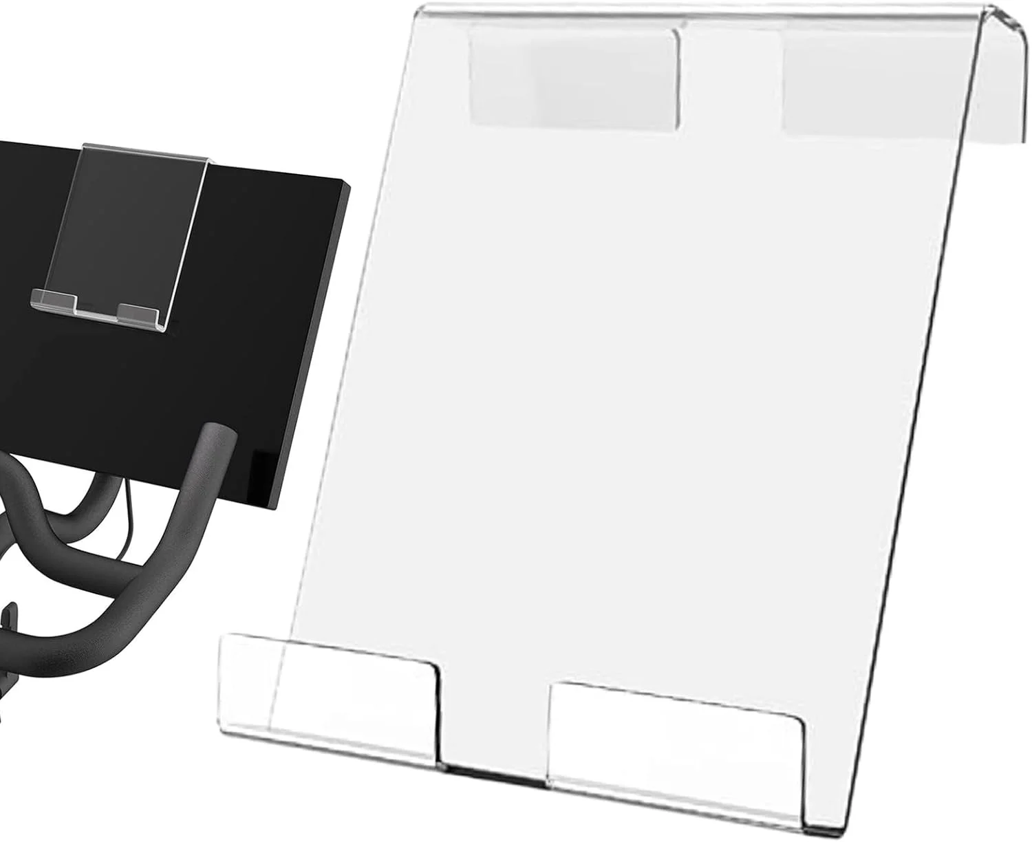 پایه نگهدارنده کتاب برای دوچرخه ثابت - پایه نگهدارنده شفاف تلفن همراه اکریلیک برای دوچرخه ورزشی - براکت تبلت تردمیل، لوازم جانبی چند منظوره تناسب اندام خانگی برای خانواده، نوجوانان، ورزشکاران، زنان، مردان و دوستان
