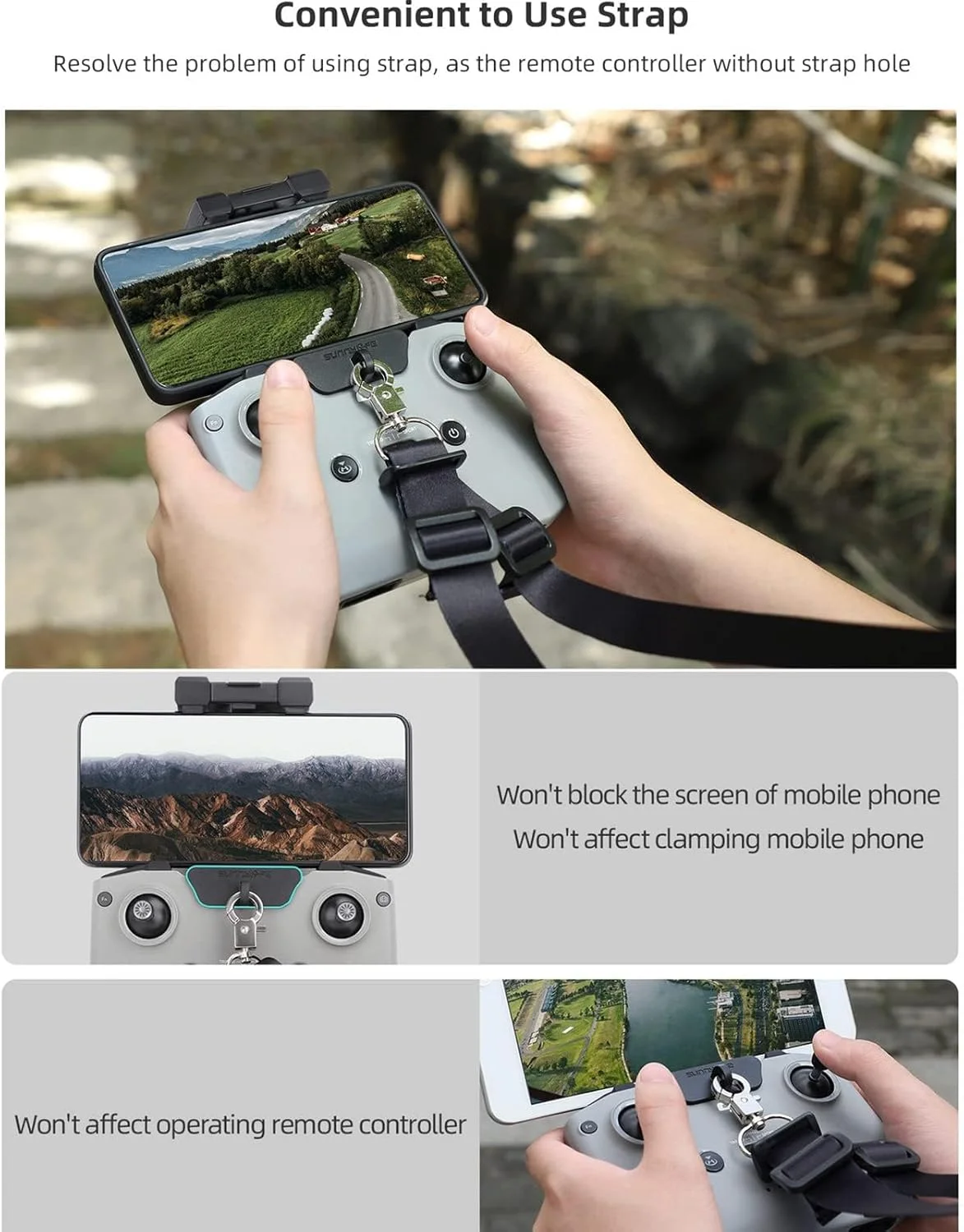 نگهدارنده تبلت و بند گردنی کنترلر DJI RC N3 N2 N1 مناسب برای DJI Flip/NEO/Mini 4K/Mavic Air 3S Air 3/ Mavic 3 /Mini 5 4 3 Pro/Mavic Air 2S و لوازم جانبی کنترل از راه دور