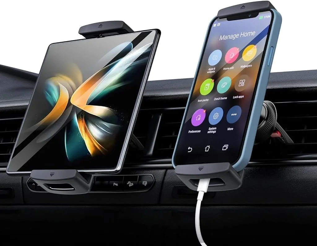 نگهدارنده تبلت ELEPHANTBOAT® برای خودرو، پایه نگهدارنده تبلت و تلفن چرخشی 360 درجه، پایه دریچه هوا قابل تنظیم سازگار با دستگاه های 6-15 اینچی