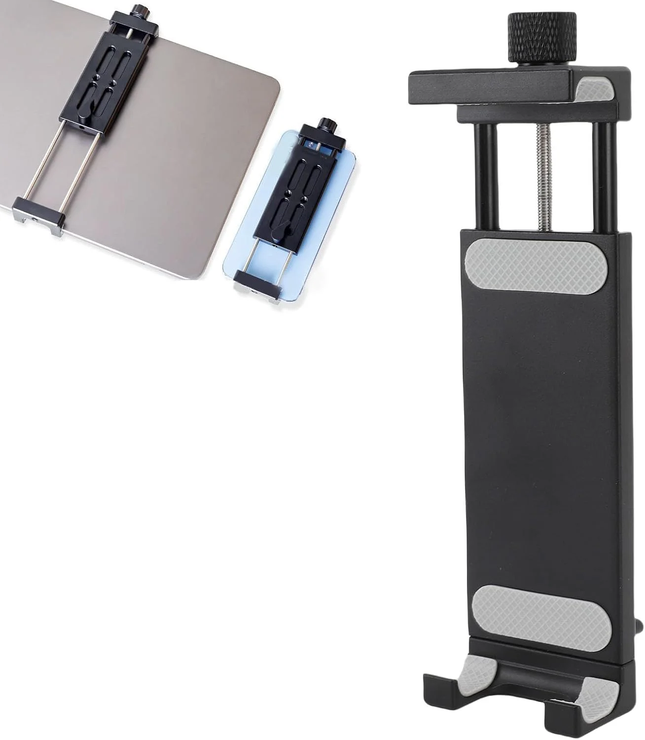 پایه تبلت قابل تنظیم Elprico با سوراخ پیچ 1/4 اینچی، گیره/نگهدارنده فلزی 120-250 میلی‌متری برای پخش زنده، کنفرانس ویدیویی و سلفی