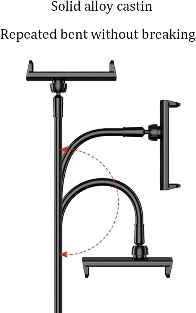 پایه نگهدارنده تبلت Elterazone برای تخت | پایه تلفن گردن غازی با چرخش 360 درجه | پایه رومیزی انعطاف پذیر برای آیپد، آیفون، تبلت سامسونگ و دستگاه های 4.7-10.5 اینچی | قابل تنظیم و بادوام