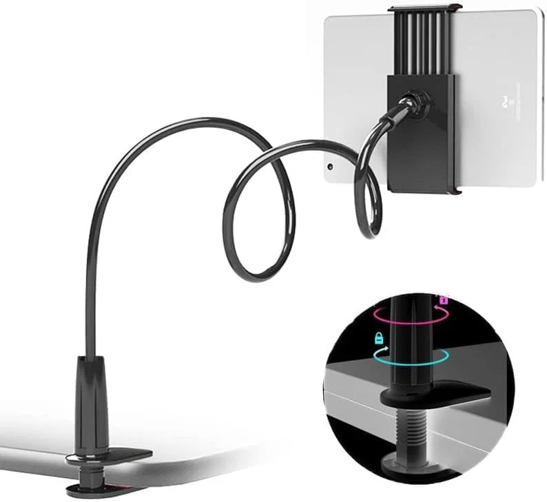 نگهدارنده تبلت انعطاف پذیر Elterazone - پایه بازوی تنبل قابل تنظیم 360 درجه، گیره برای iPad، تلفن های هوشمند (4.7-10.1 اینچ) - ایده آل برای استفاده در تخت، میز و مبل