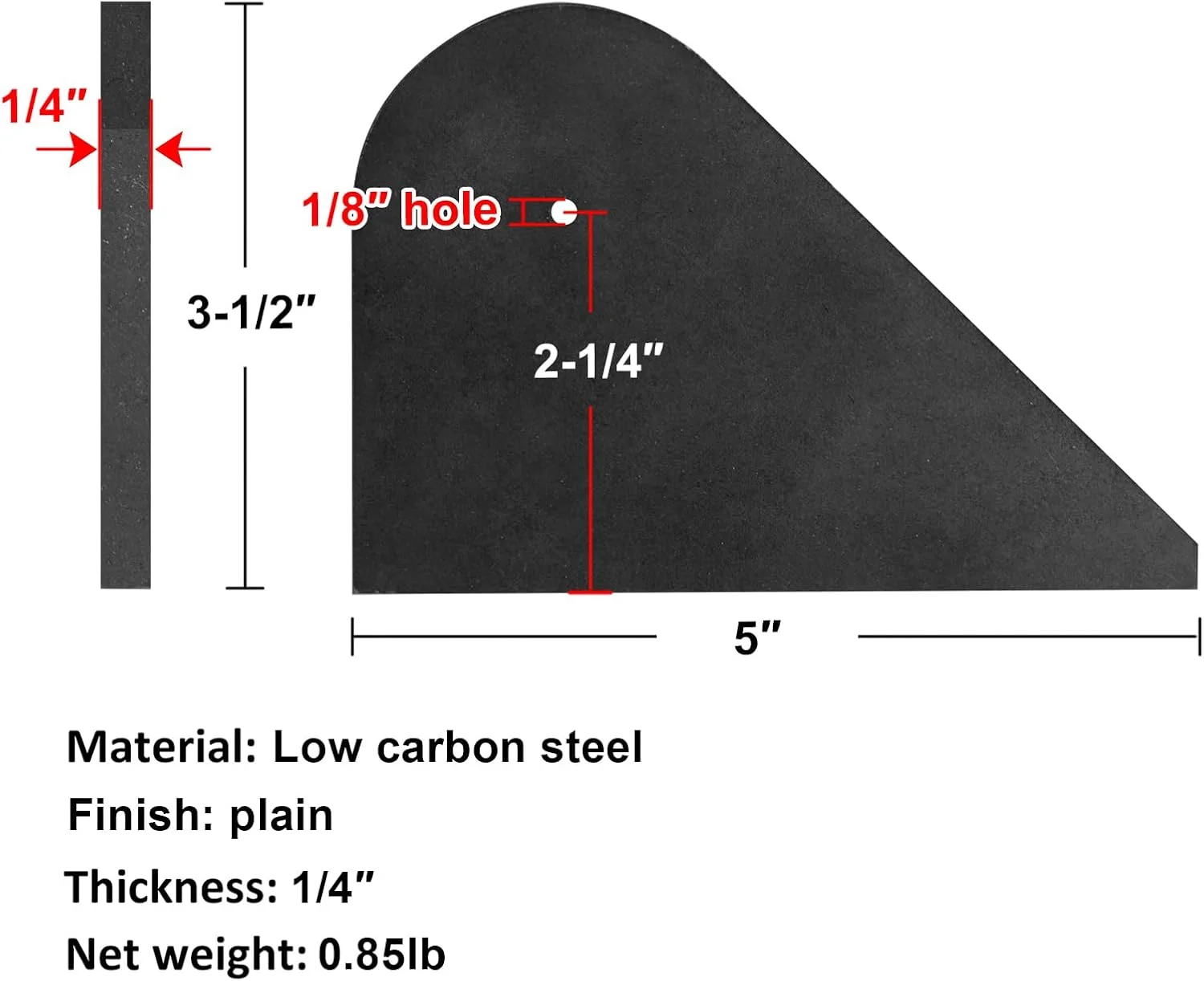 پایه جوشکاری زاویه دار ایپیر، براکت نصب کمک فنر آفست، ضخامت 6.35 میلی متر، سوراخ 3.175 میلی متر - 4 عدد