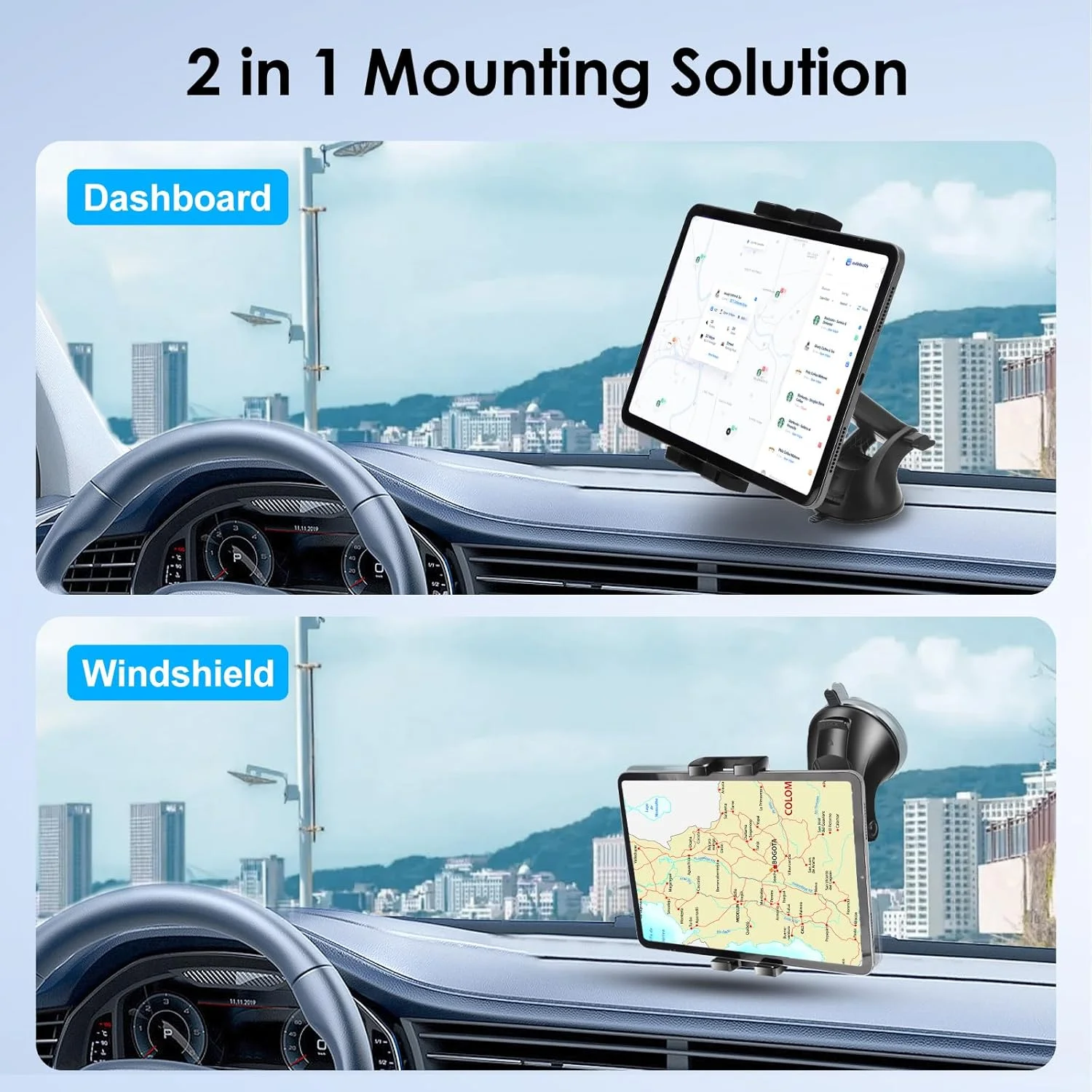 پایه نگهدارنده گوشی خودرو EEEKit، با قابلیت چرخش 360 درجه، پایه مکنده تبلت برای داشبورد و شیشه جلو، مناسب برای دستگاه های 5.5 تا 11.0 اینچی