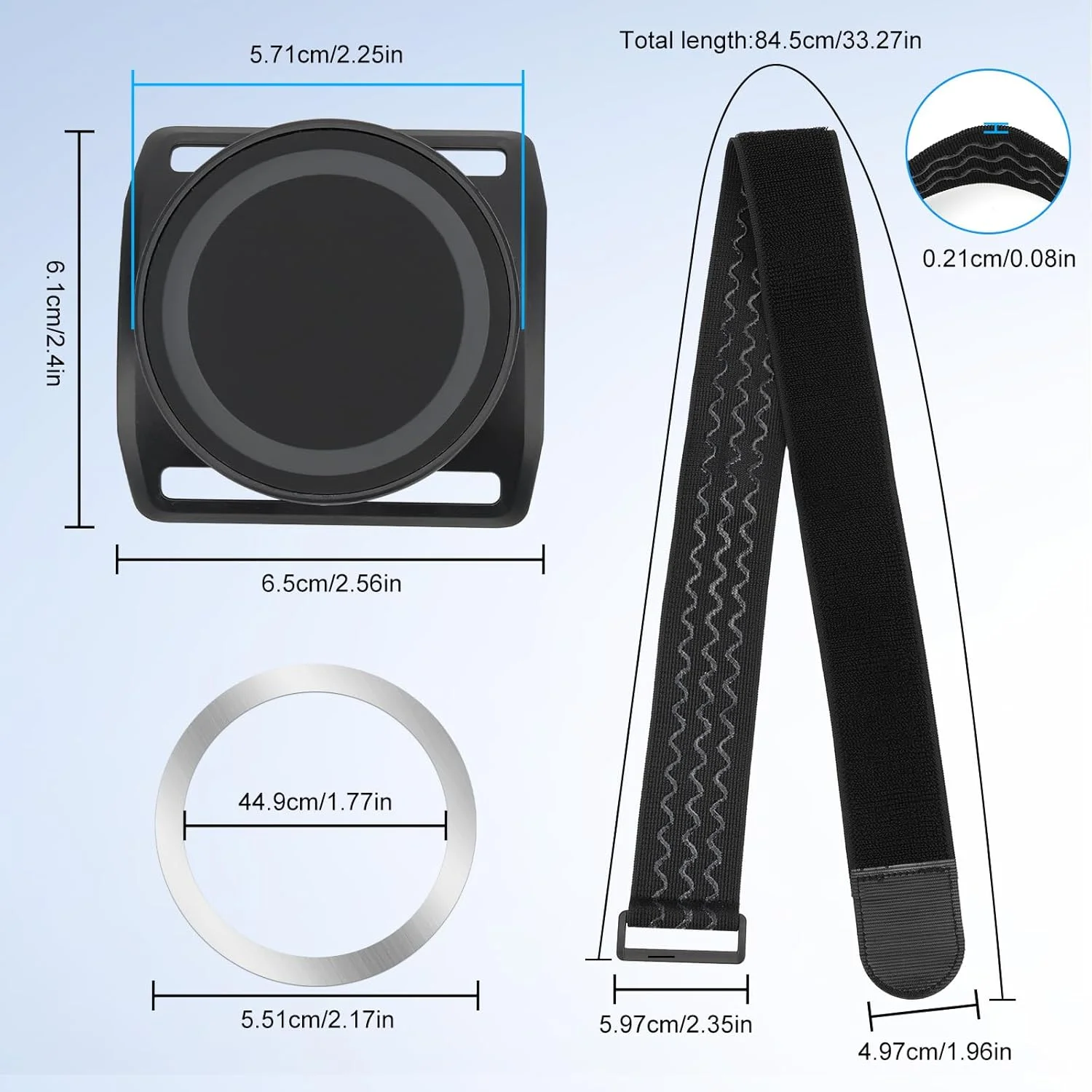 نگهدارنده مغناطیسی تبلت و گوشی EEEKit، پایه تبلت بدون دست برای تخت با بند الاستیک، استند مسافرتی قابل حمل، مشکی