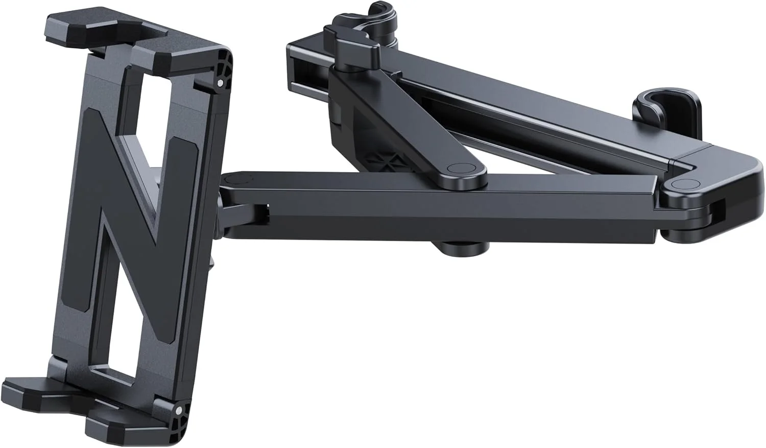 پایه نگهدارنده تبلت و گوشی برای صندلی عقب خودرو، پایه تلسکوپی مثلثی برای دستگاه های 4.7 تا 12.9 اینچی، چرخش 360 درجه، مناسب برای همه، پدهای سیلیکونی ضد لغزش، بازوی قابل تنظیم مخفی شونده