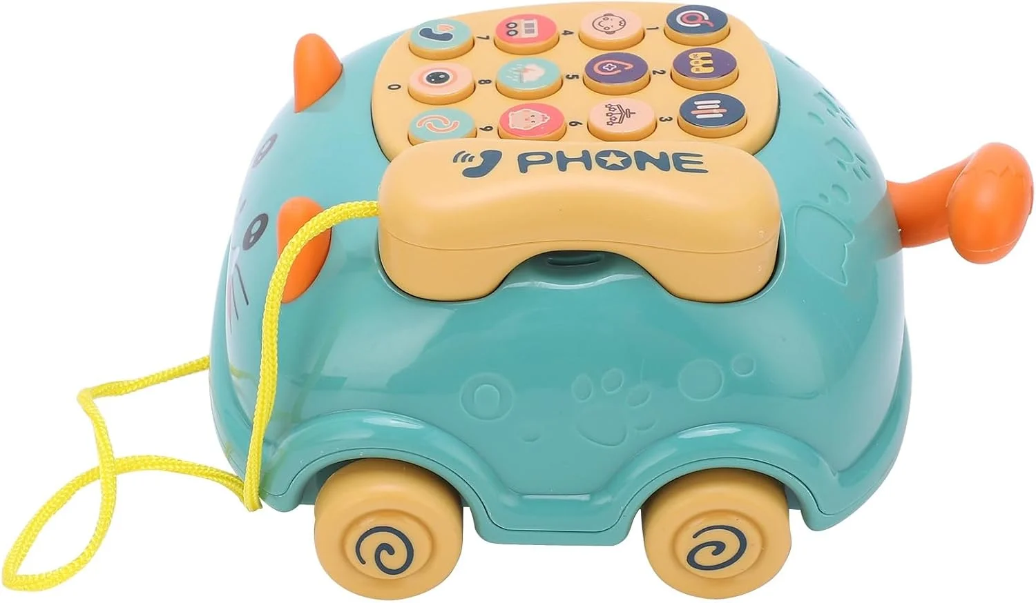 اسباب بازی موبایل تلفن کودک Domary، تلفن گربه شبیه سازی شده با کیفیت صدای Hi-Fi، شبیه سازی صحنه، تشخیص آب و هوا، آهنگ زنگ تلفن و موارد دیگر برای کودکان، مقاوم در برابر ضربه و قطعات پایدار (سبز)