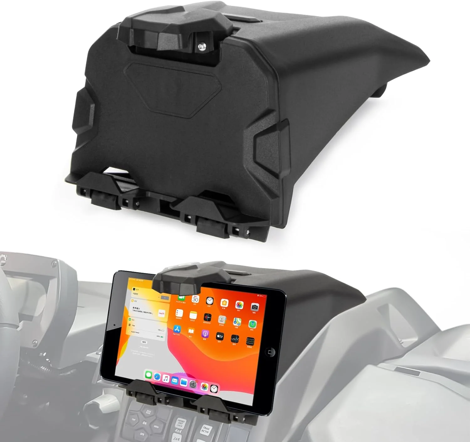 نگهدارنده تبلت، تلفن همراه و جی پی اس مدل psler X3 به همراه جعبه سازمان دهنده برای تمامی مدل های Maverick X3 و X3 Max DS MR RC RS Turbo R RR سال های 2017-2024، جایگزین OEM 715002874